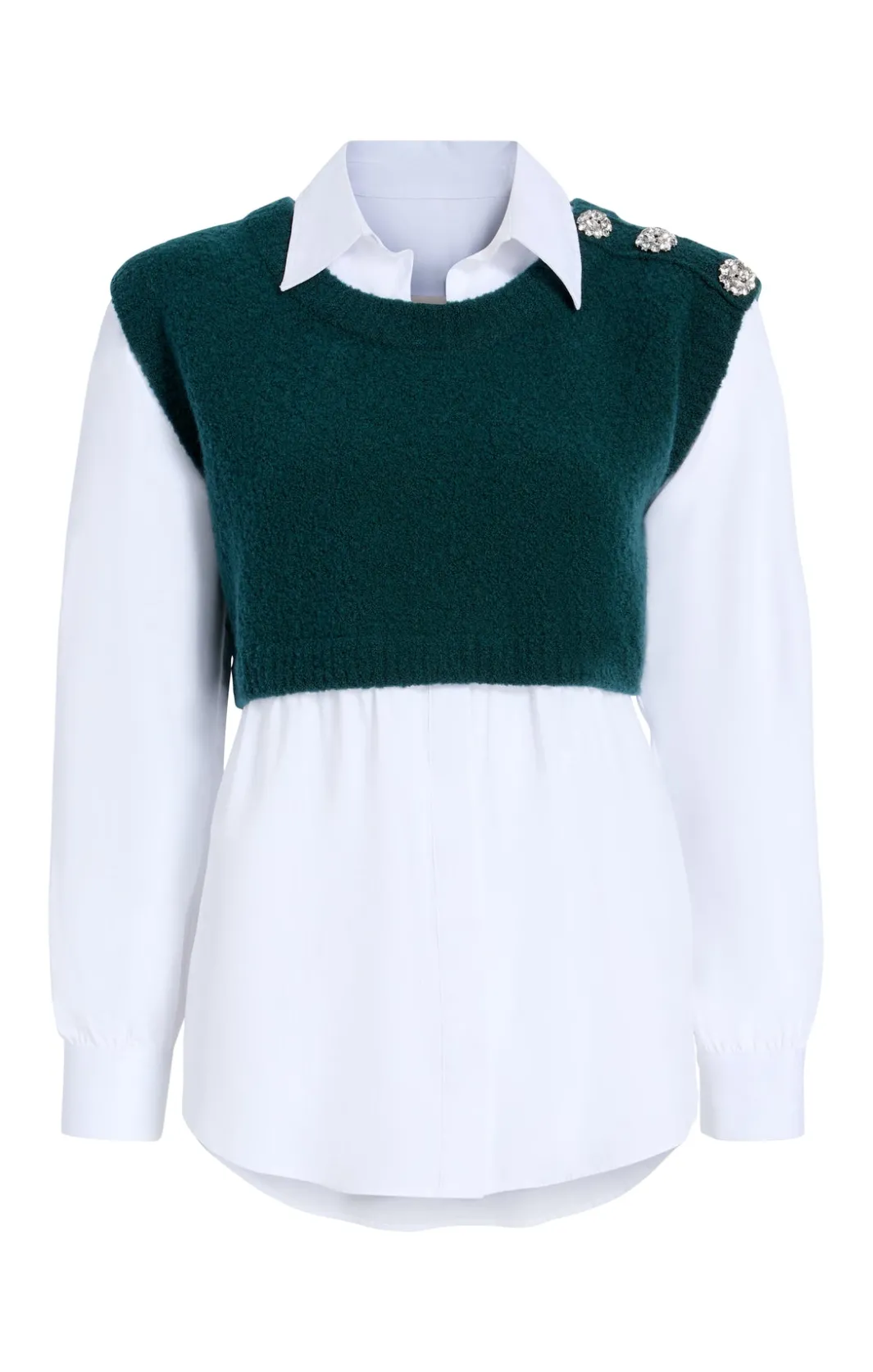 Long Sleeve Tops | Sweaters & Knits<Cinq à Sept Alden Pullover GreenOnyx/White