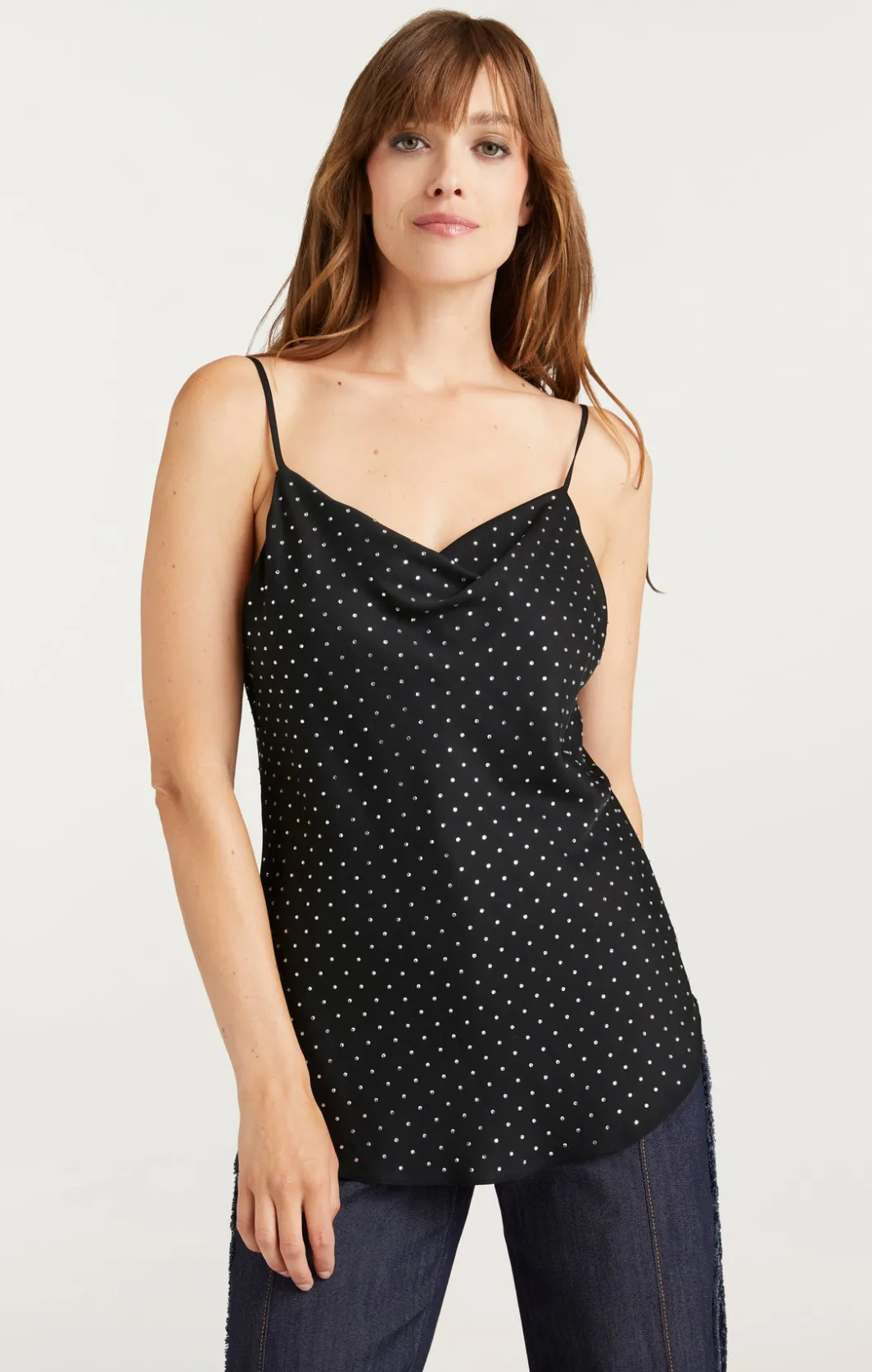 Tank Tops & Camisoles<Cinq à Sept Allover Heatset Marta Cami Black