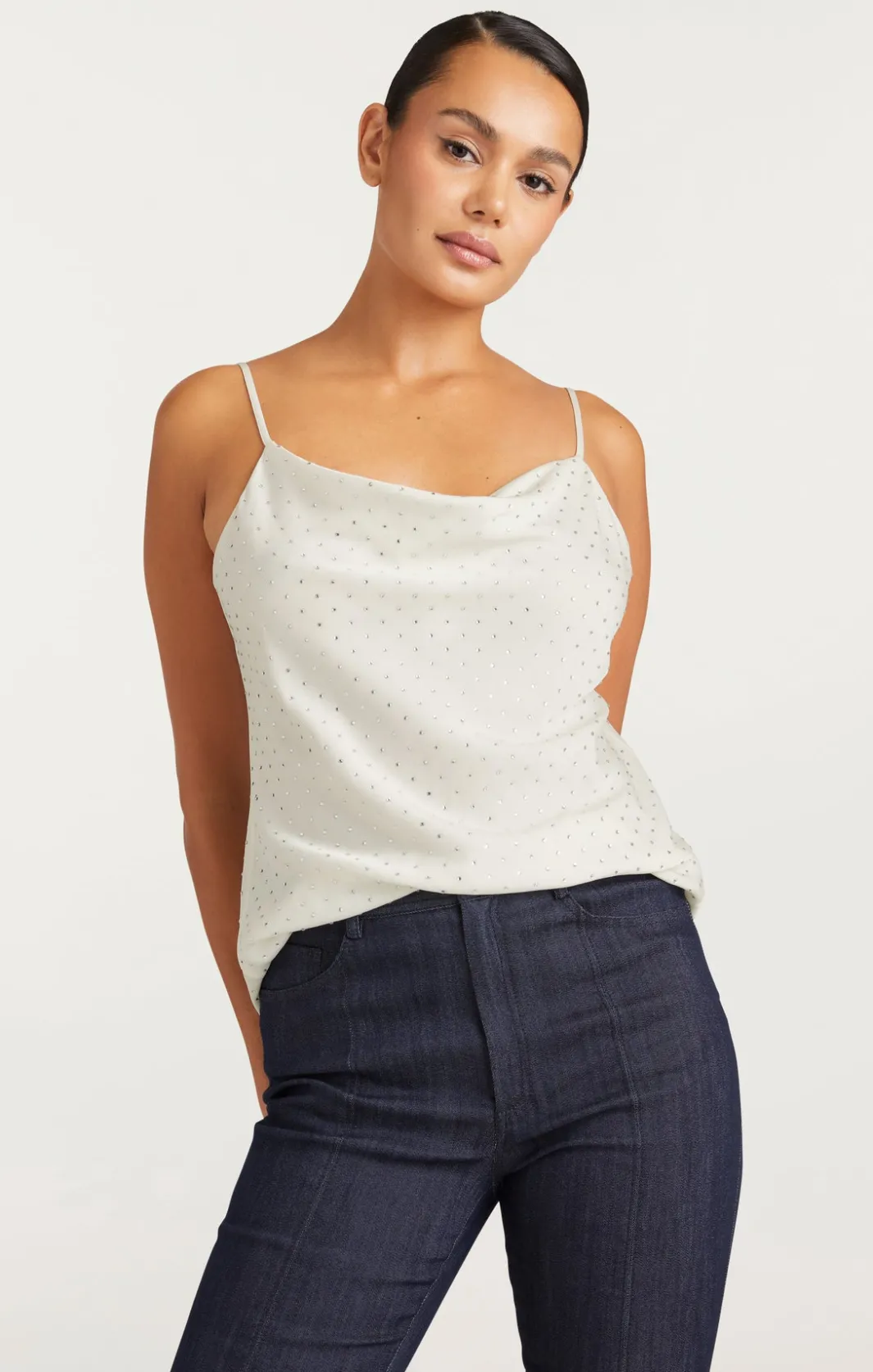 Tank Tops & Camisoles<Cinq à Sept Allover Heatset Marta Cami Ivory