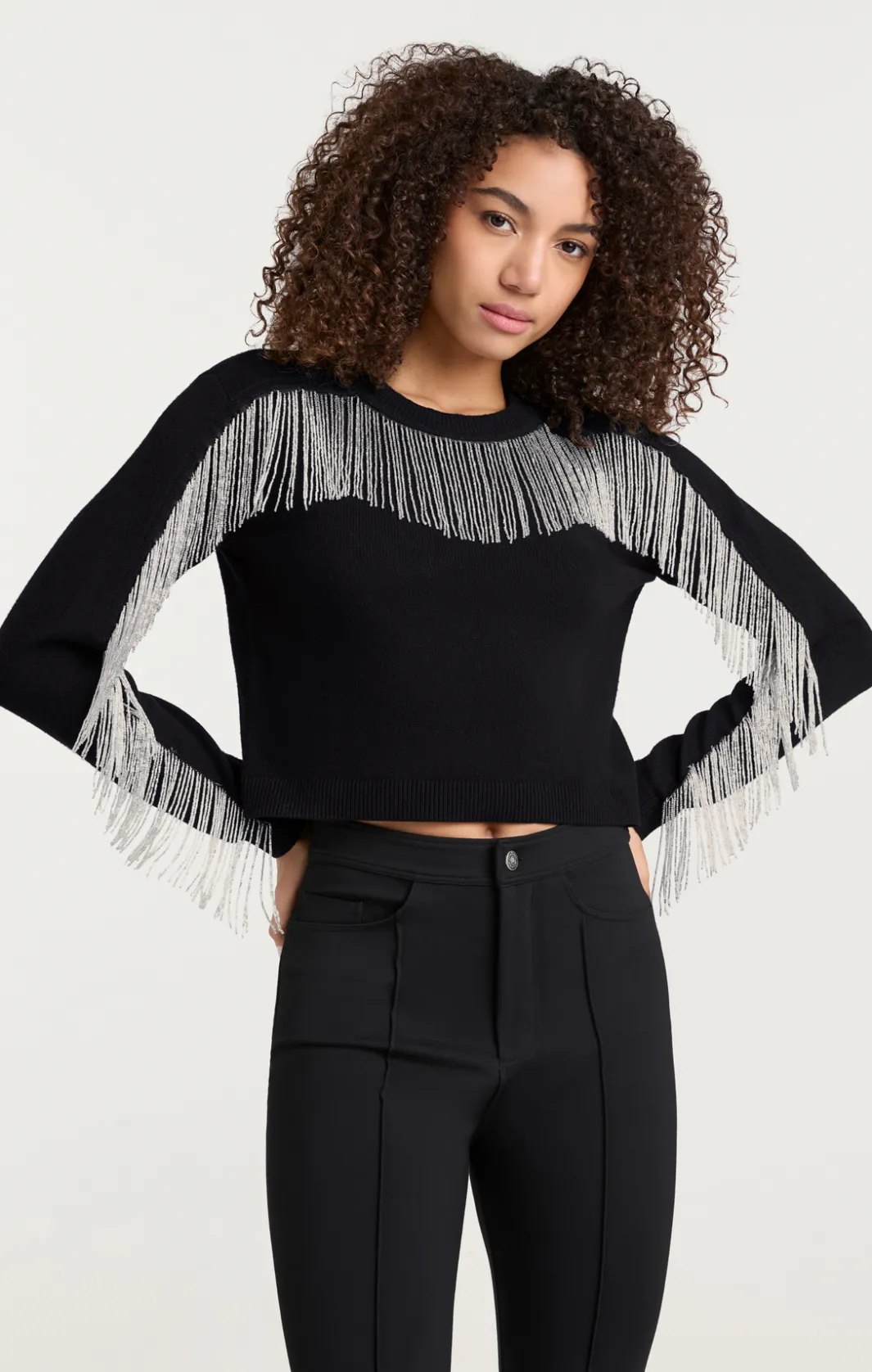 Long Sleeve Tops | Sweaters & Knits<Cinq à Sept Althea Sweater Black/silver