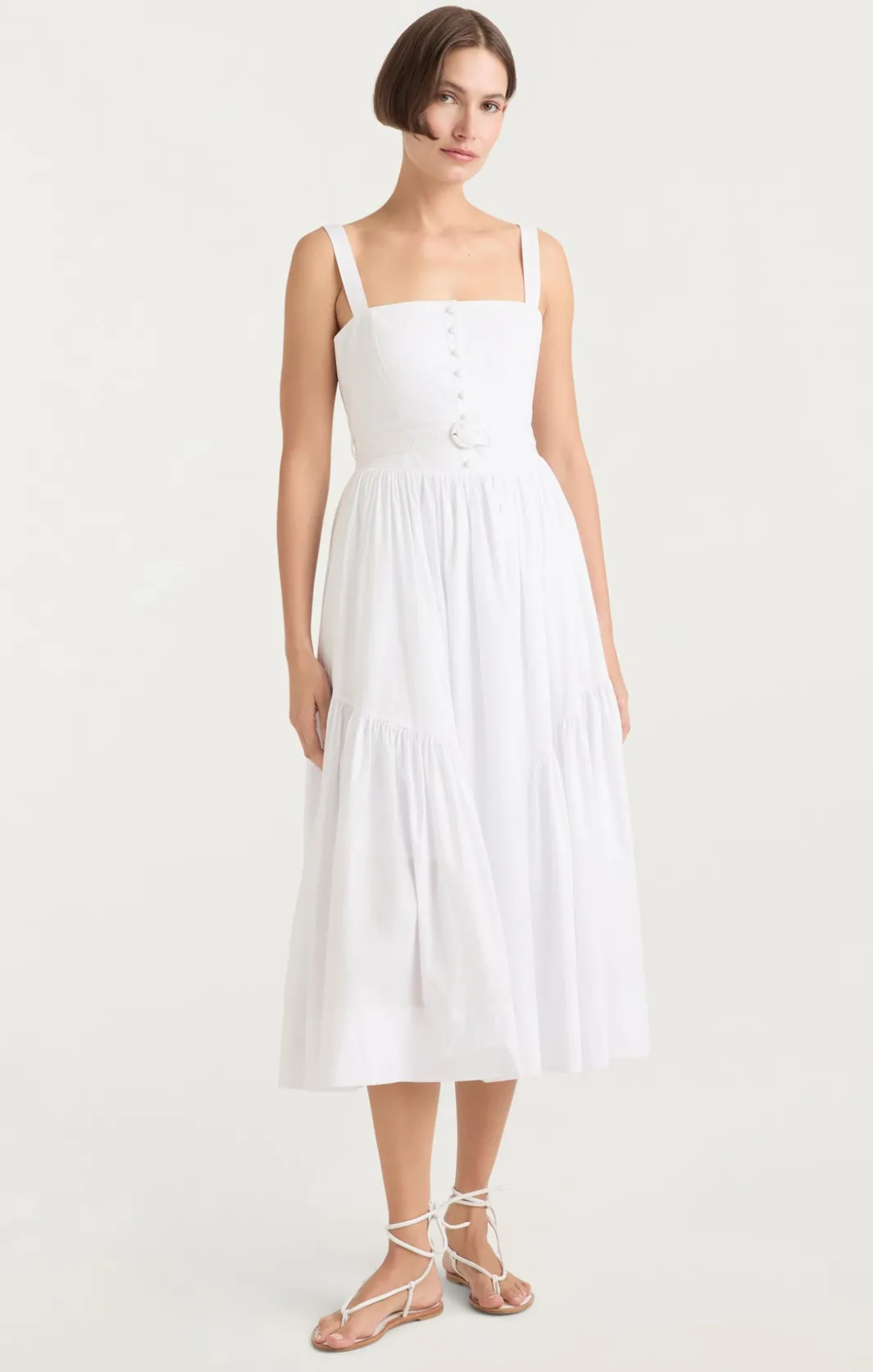Midi<Cinq à Sept Amber Dress White