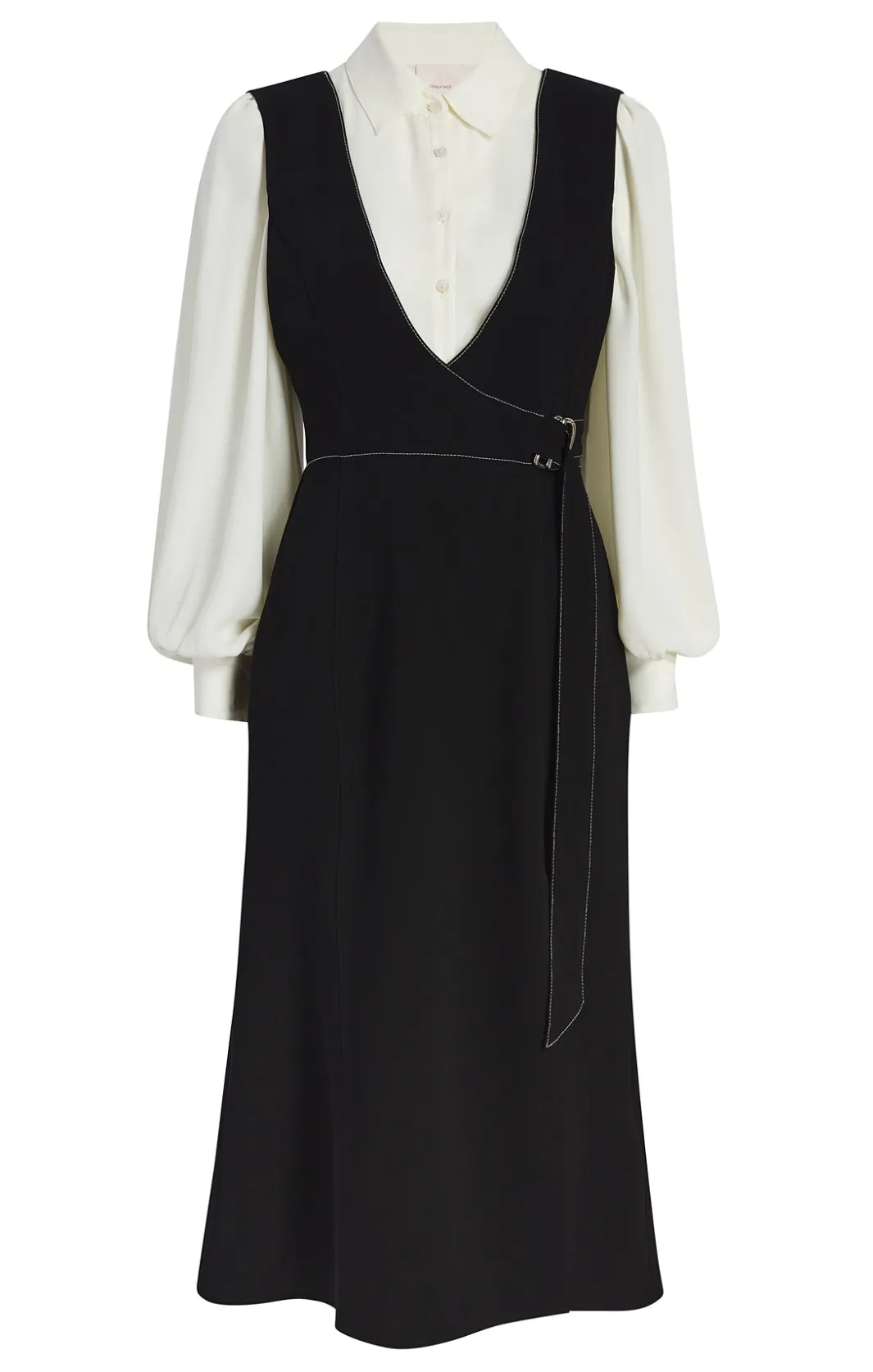 Midi<Cinq à Sept Ambre Dress Black/Ivory