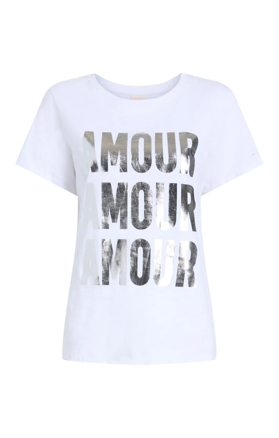 Tees & Pullovers<Cinq à Sept Amour Amour Amour Foiled Tee White/Silver
