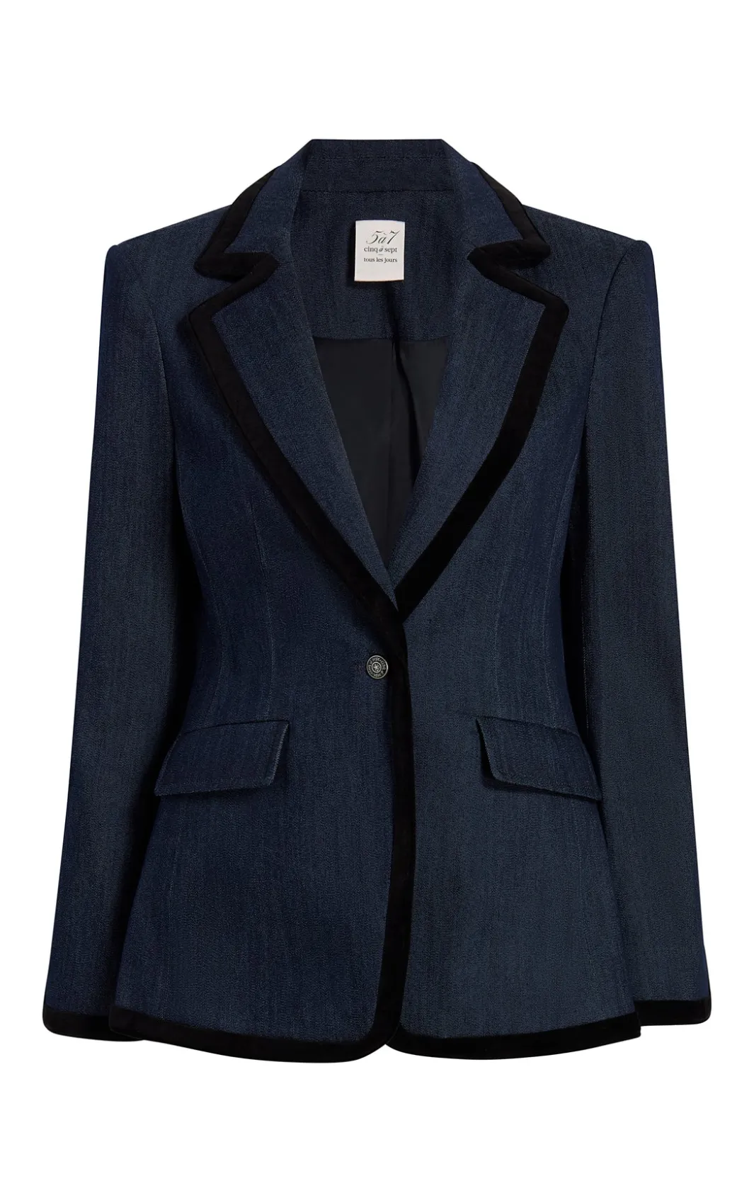 Jackets | Denim<Cinq à Sept Ariane Blazer Indigo/black