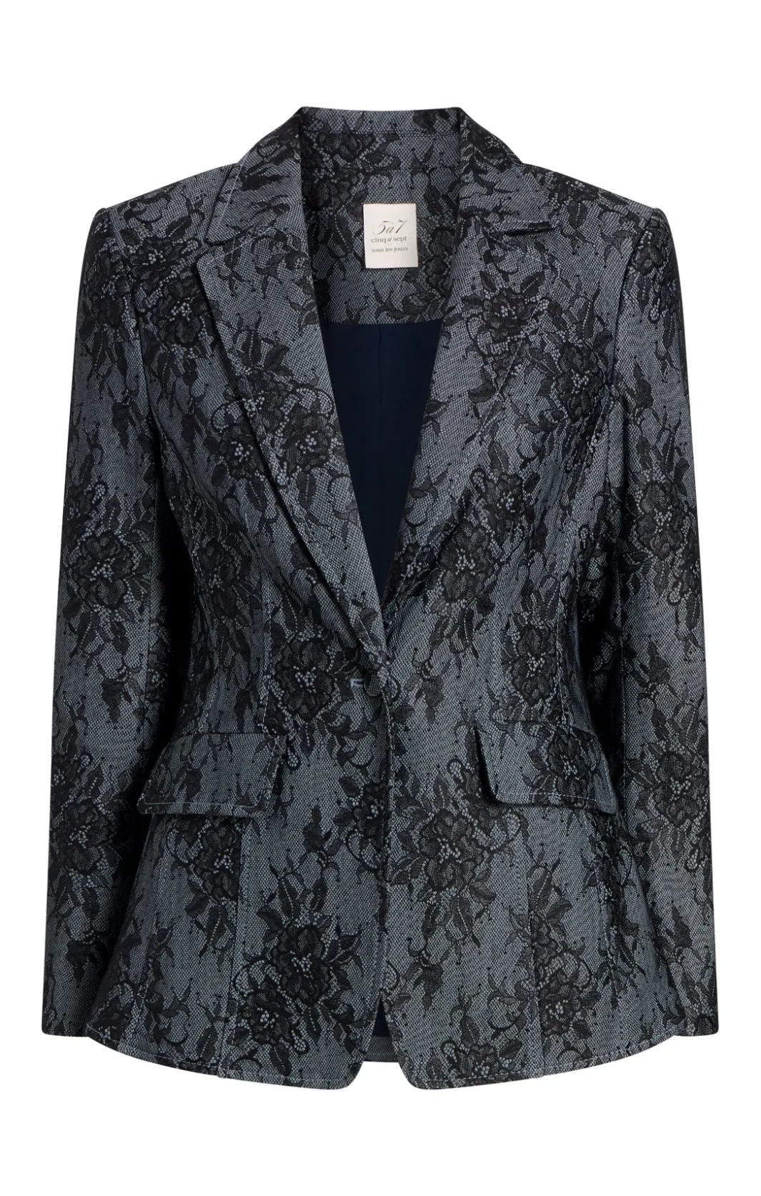 Blazers | Denim<Cinq à Sept Bonded Lace Sallie Blazer LightIndigo/Black