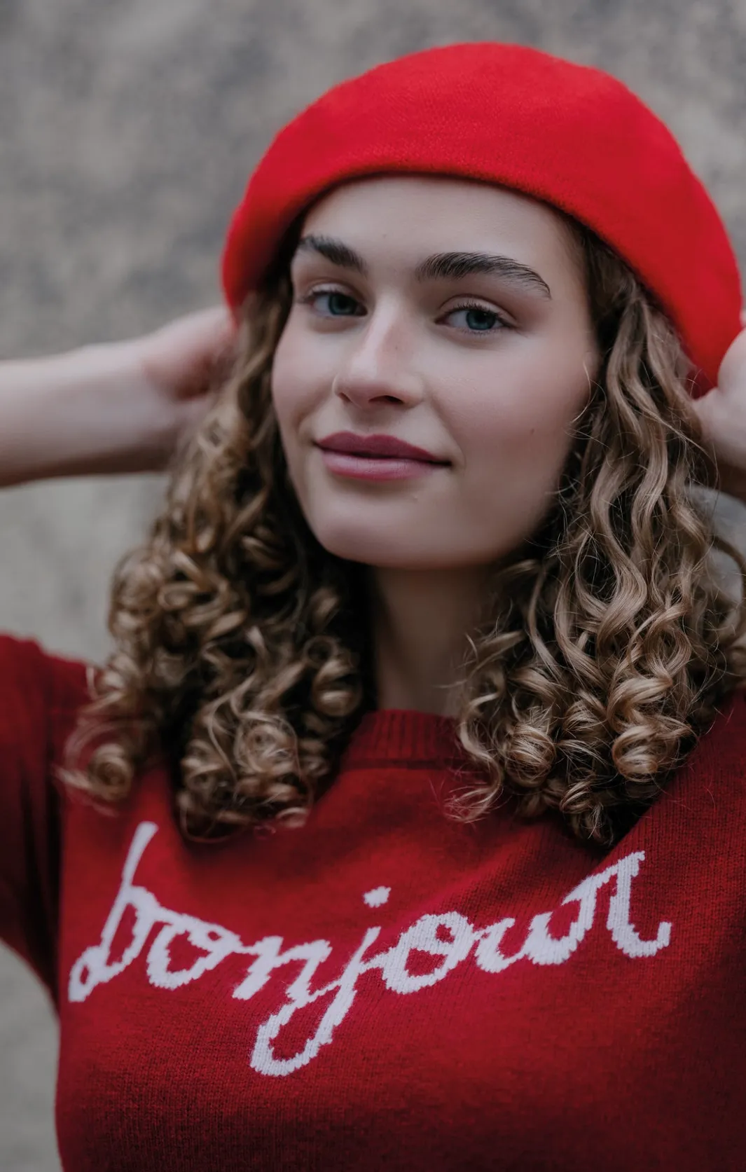 Sweaters & Knits | Sweaters & Knits<Cinq à Sept Bonjour Graphic Crewneck Sweater Rosewood/ivory