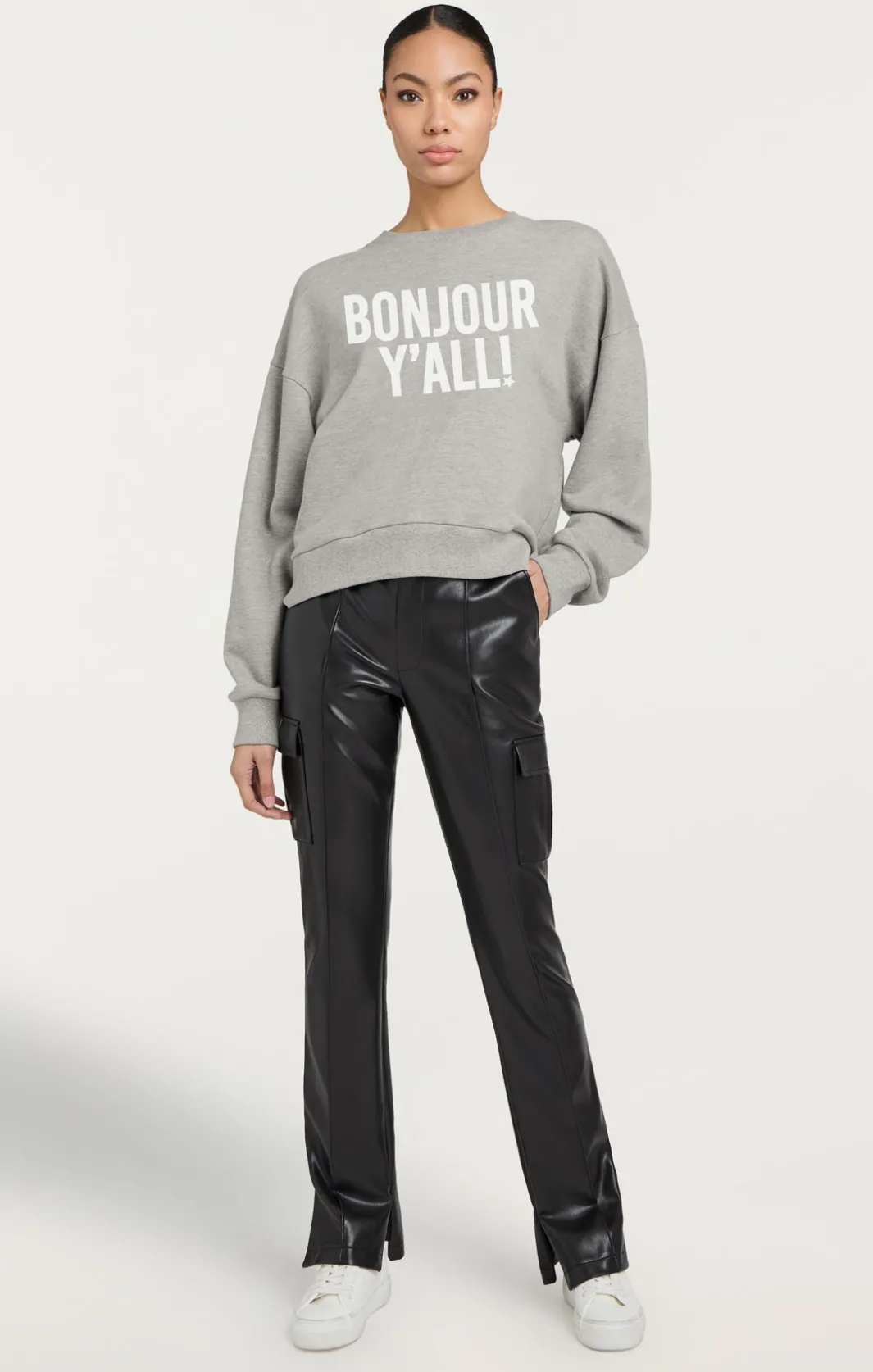 Long Sleeve Tops | Sweaters & Knits<Cinq à Sept Bonjour Y'all Brandy Pullover HeatherGrey/white