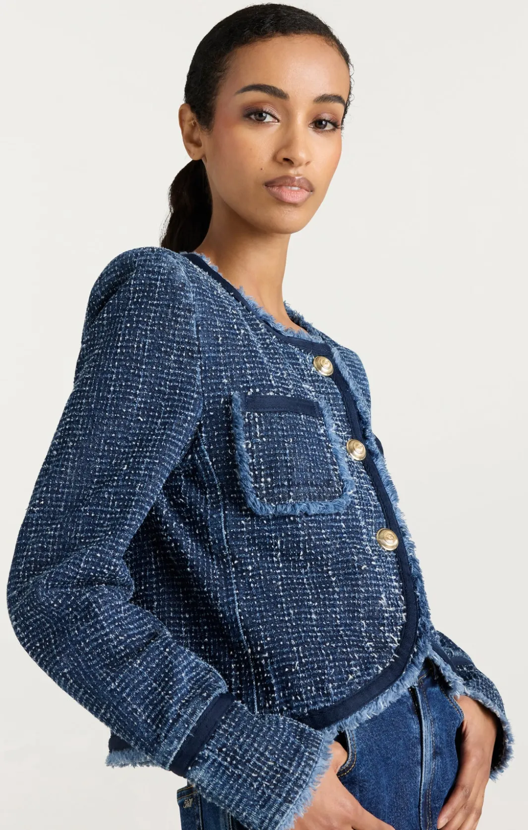 Jackets | Denim<Cinq à Sept Boucle Denim Zanda Jacket Indigo