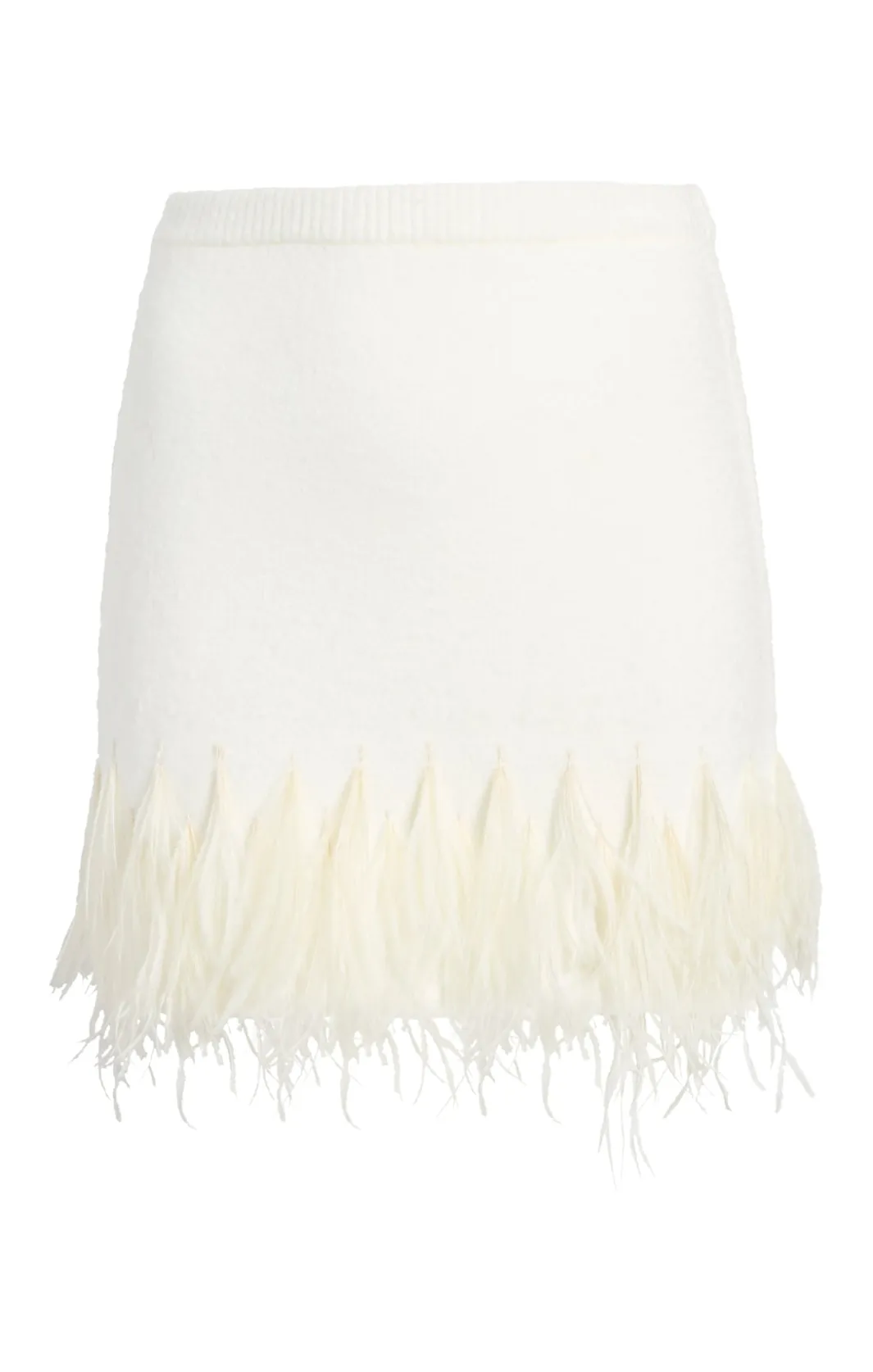 Sweaters & Knits | Sweaters & Knits<Cinq à Sept Briana Feather Mini Skirt Ivory
