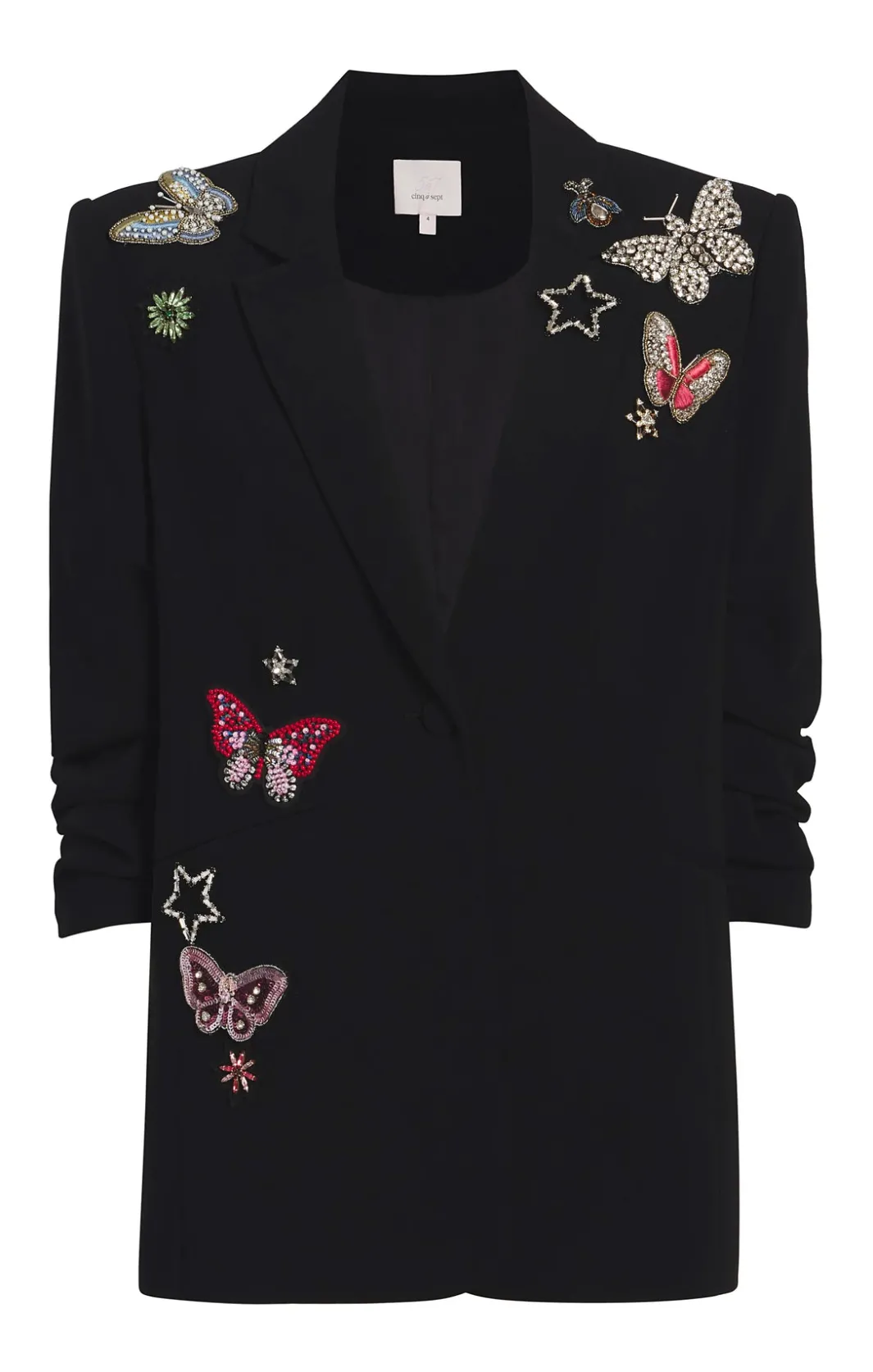Jackets<Cinq à Sept Butterfly Embellished Kylie Blazer BlackMulti