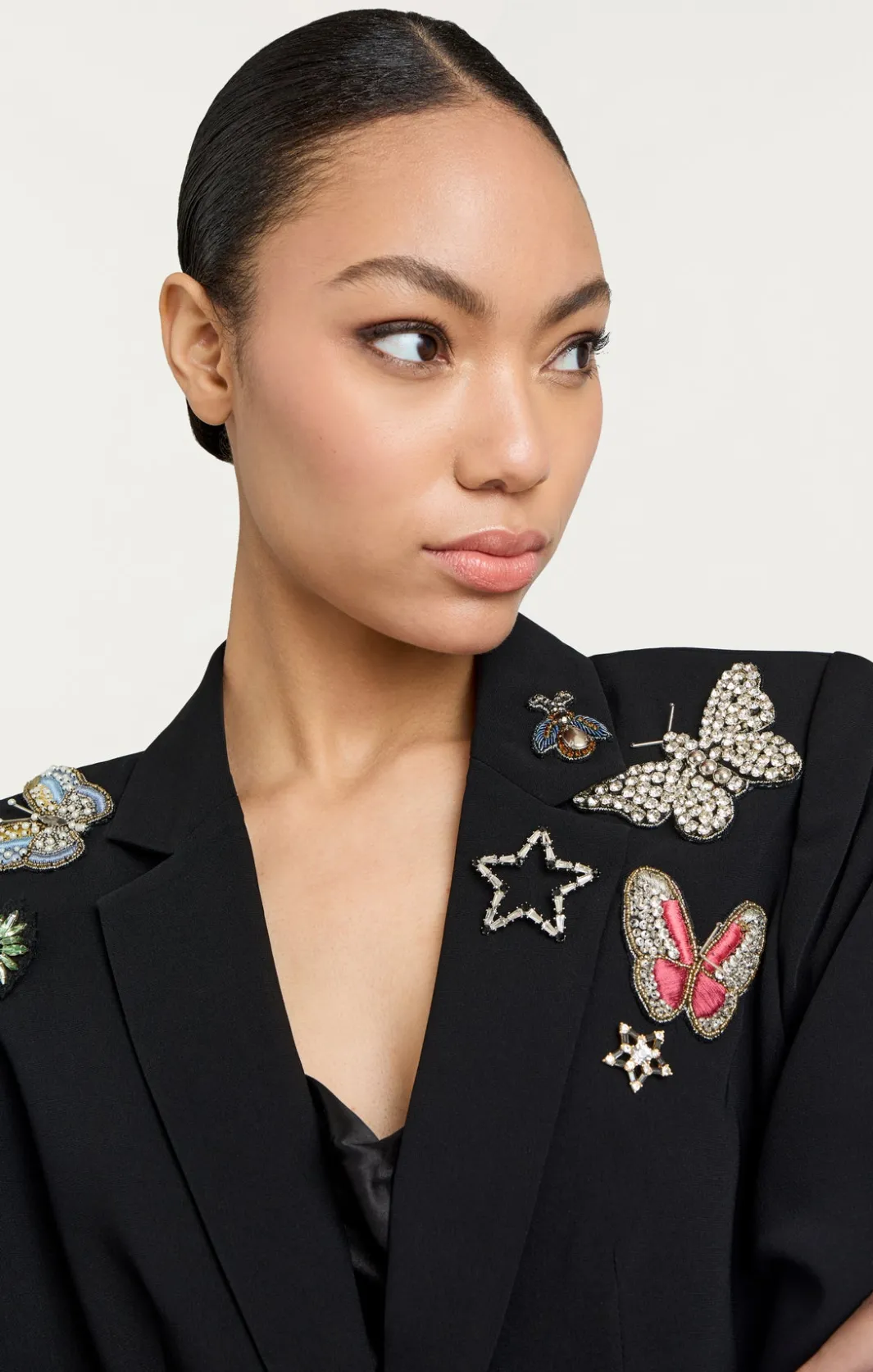 Jackets<Cinq à Sept Butterfly Embellished Kylie Blazer BlackMulti