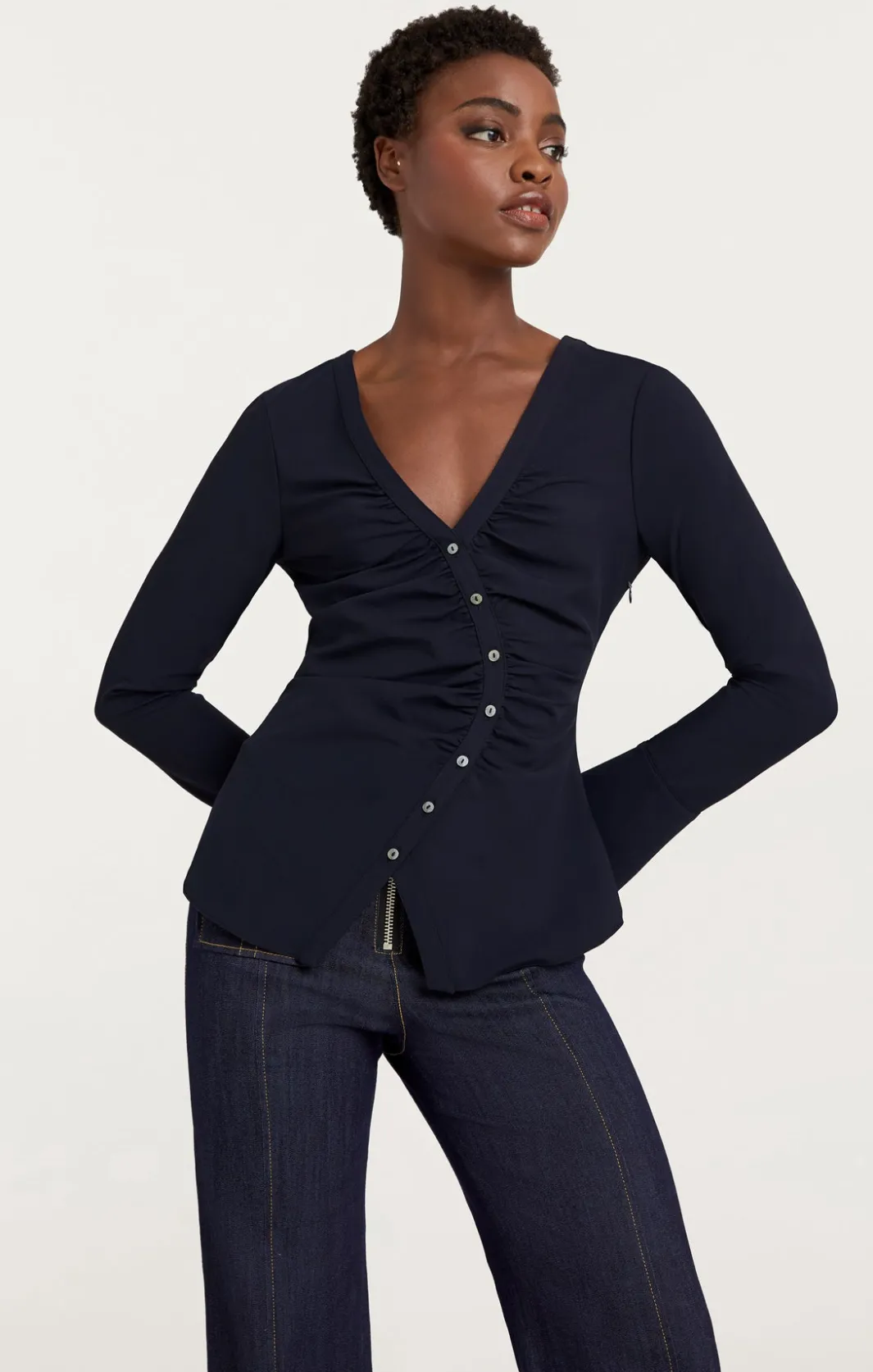 Long Sleeve Tops<Cinq à Sept Carmen Top Navy