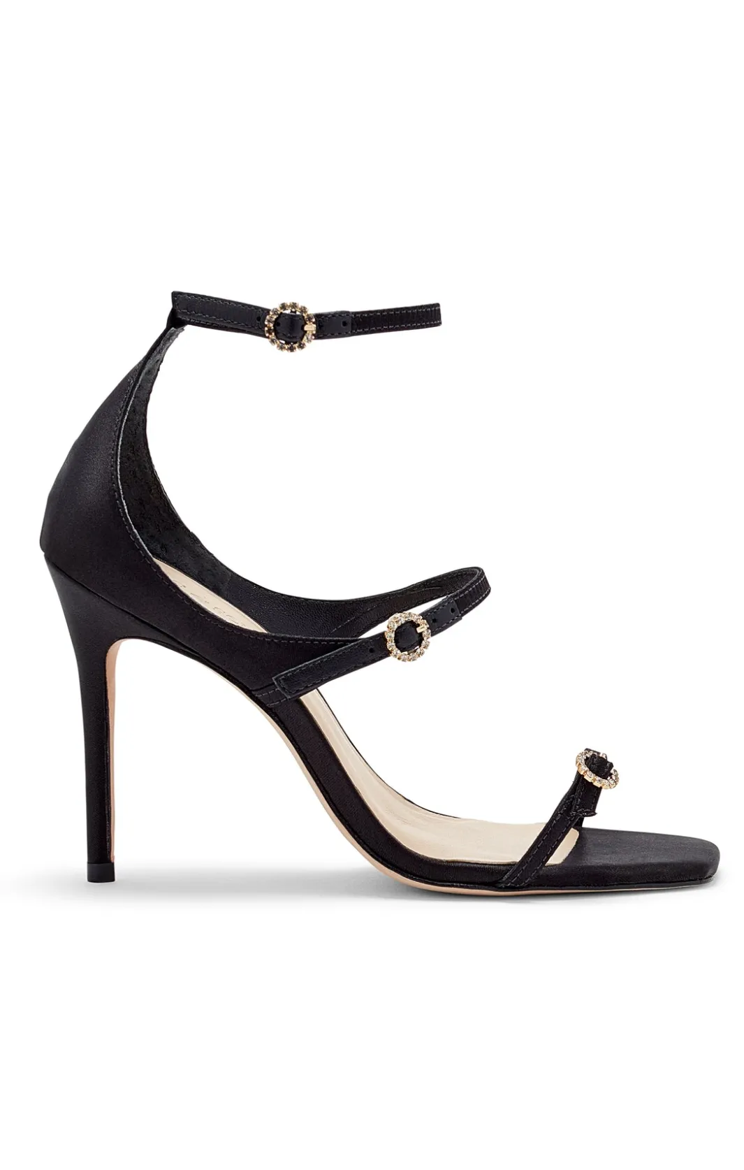 Shoes<Cinq à Sept Celeste Satin Sandal Black