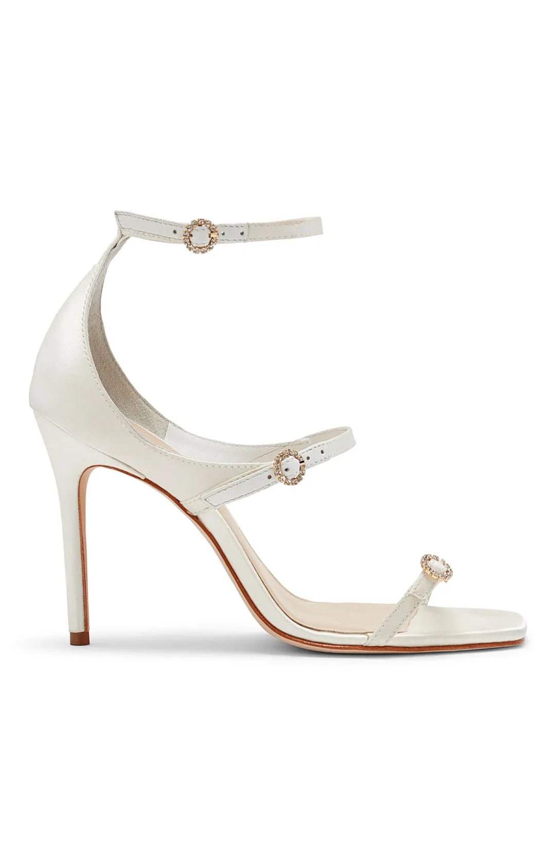 Shoes<Cinq à Sept Celeste Satin Sandal Ivory