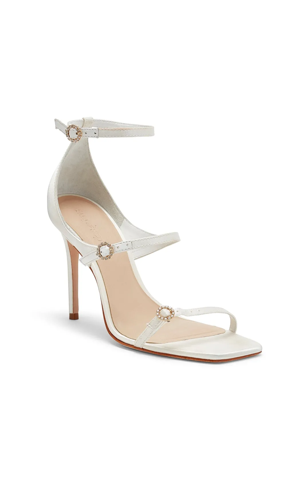 Shoes<Cinq à Sept Celeste Satin Sandal Ivory