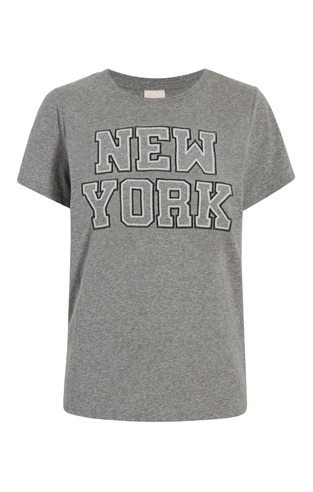 Tees & Pullovers<Cinq à Sept Chainstitch Paris New York Tee HeatherGrey/white