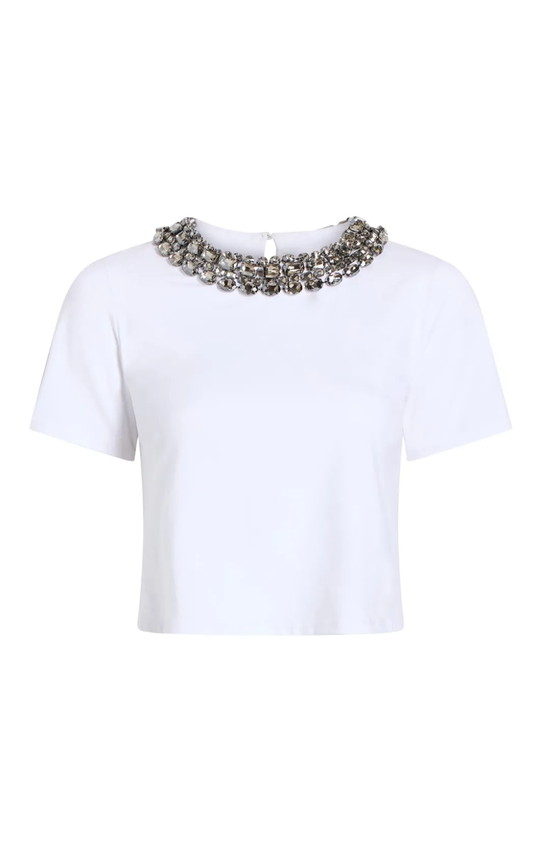 Tees & Pullovers<Cinq à Sept Chunky Necklace Shrunken Tee White