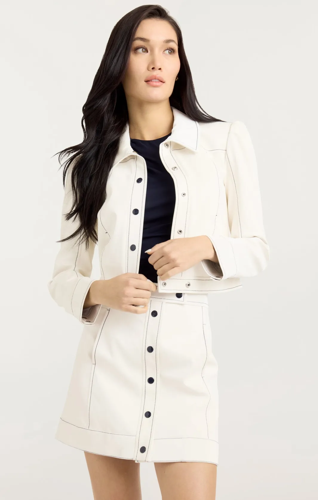Jackets<Cinq à Sept Ciara Jacket White/Navy