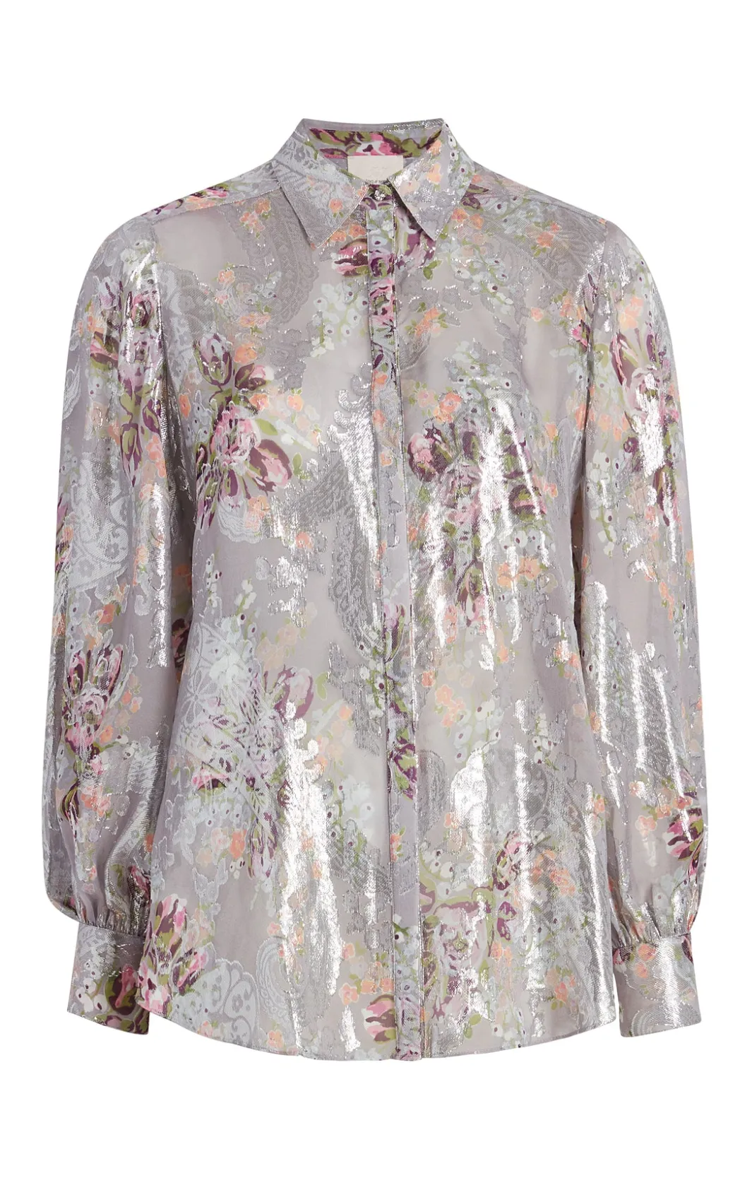 Long Sleeve Tops<Cinq à Sept Claudette Floral Kandice Top GreyMulti