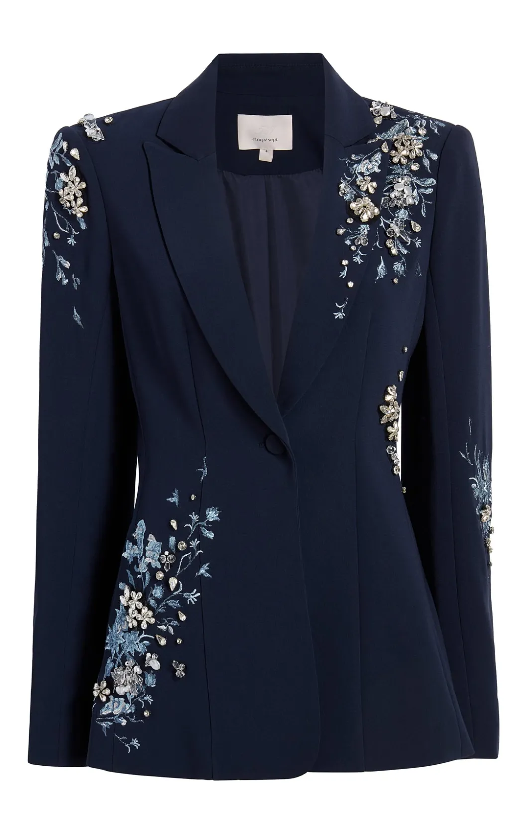 Jackets<Cinq à Sept Coastal Floral Embellished Cheyenne Blazer CoastalFloralEmbellishedNavyMulti
