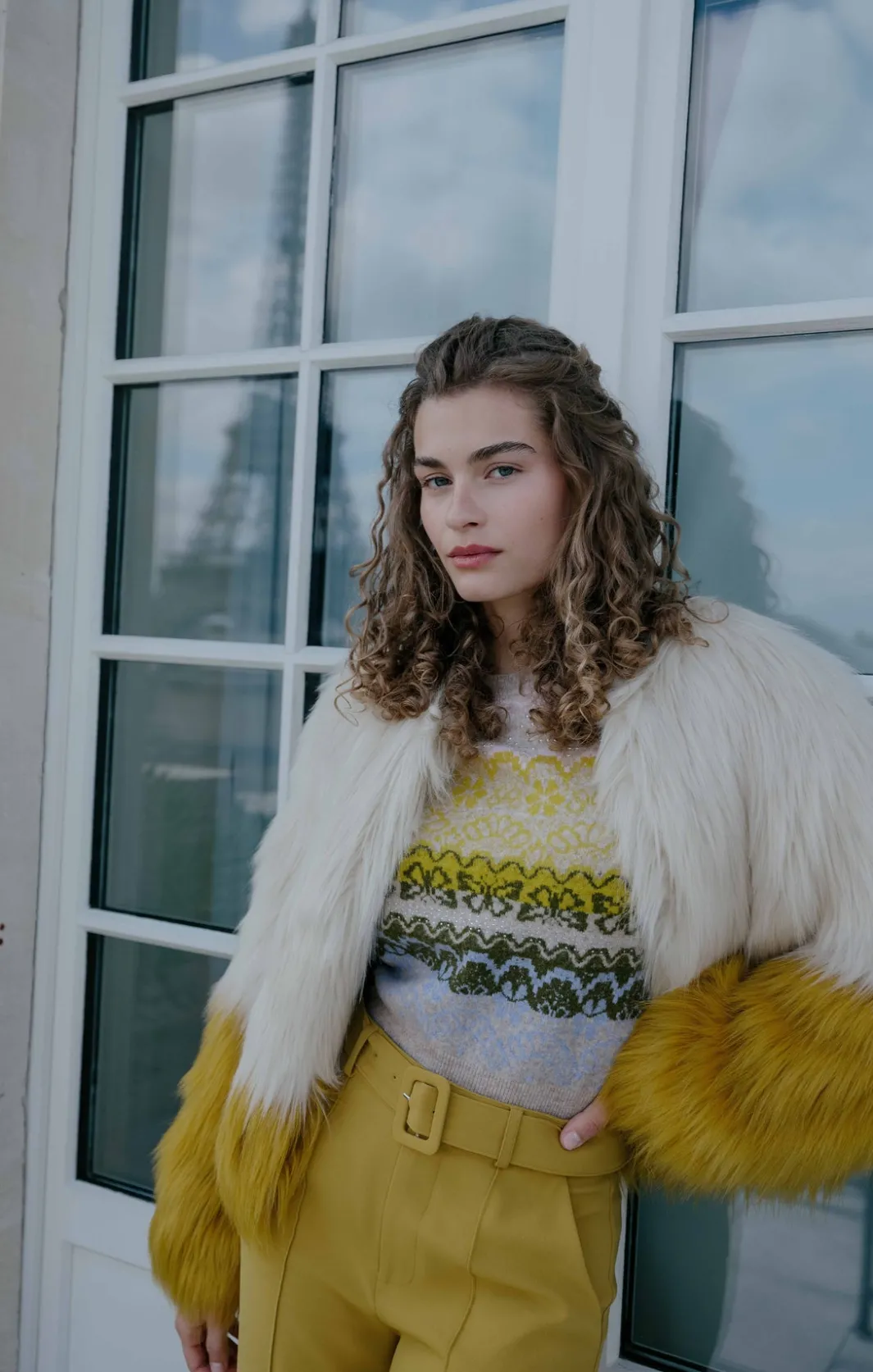 Jackets | Outerwear<Cinq à Sept Combo Benson Coat Plaster/GoldenPalm