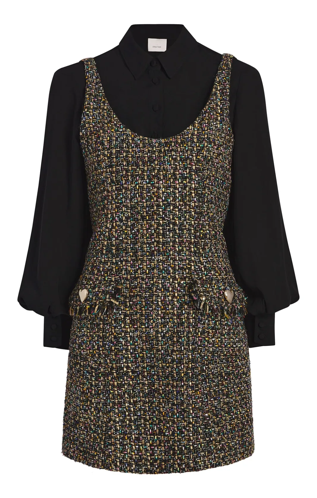 Mini<Cinq à Sept Confetti Tweed Florianna Dress BlackMulti