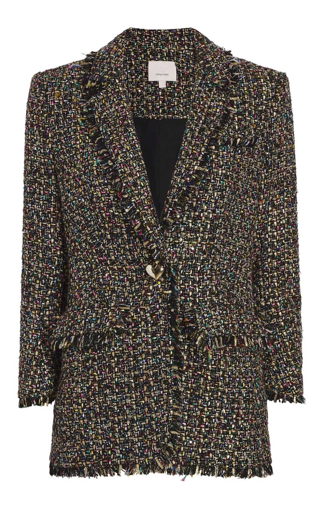 Jackets<Cinq à Sept Confetti Tweed Khloe Blazer BlackMulti
