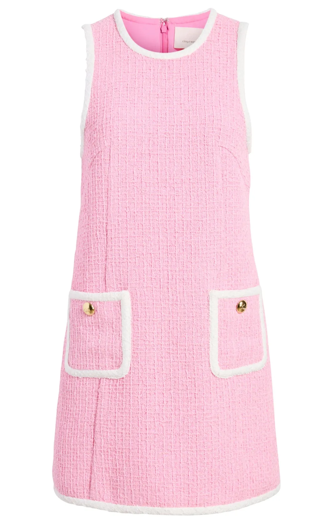 Mini<Cinq à Sept Contrast Auden Dress Flamingo/White