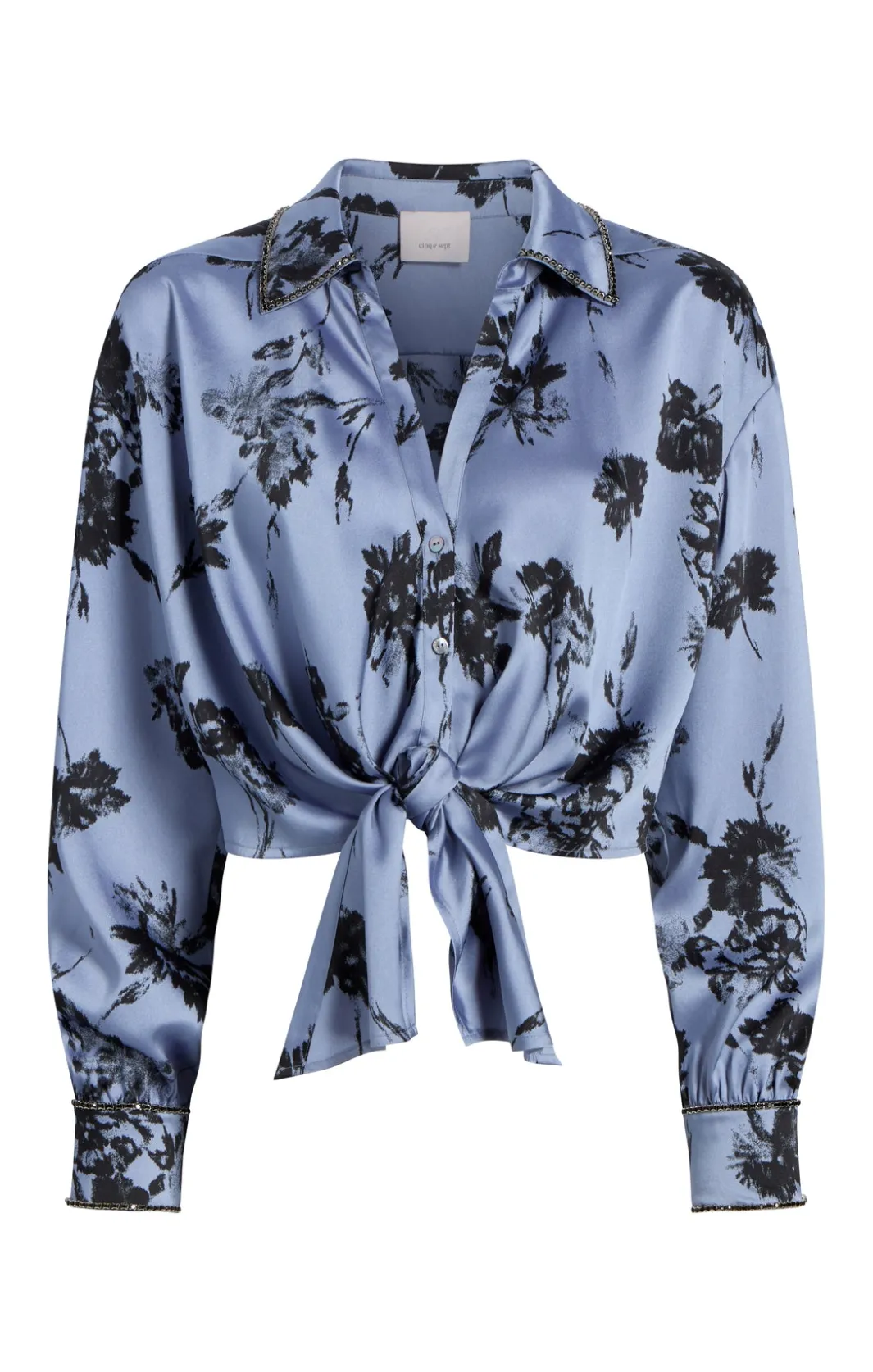 Long Sleeve Tops<Cinq à Sept Cool Carnation Embellished Marianna Top RusticBlueMulti