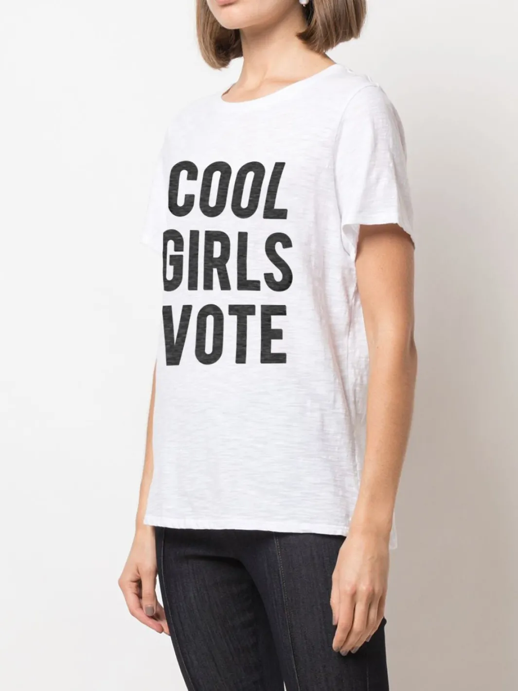 Tees & Pullovers<Cinq à Sept Cool Girls Vote Tee White/Black