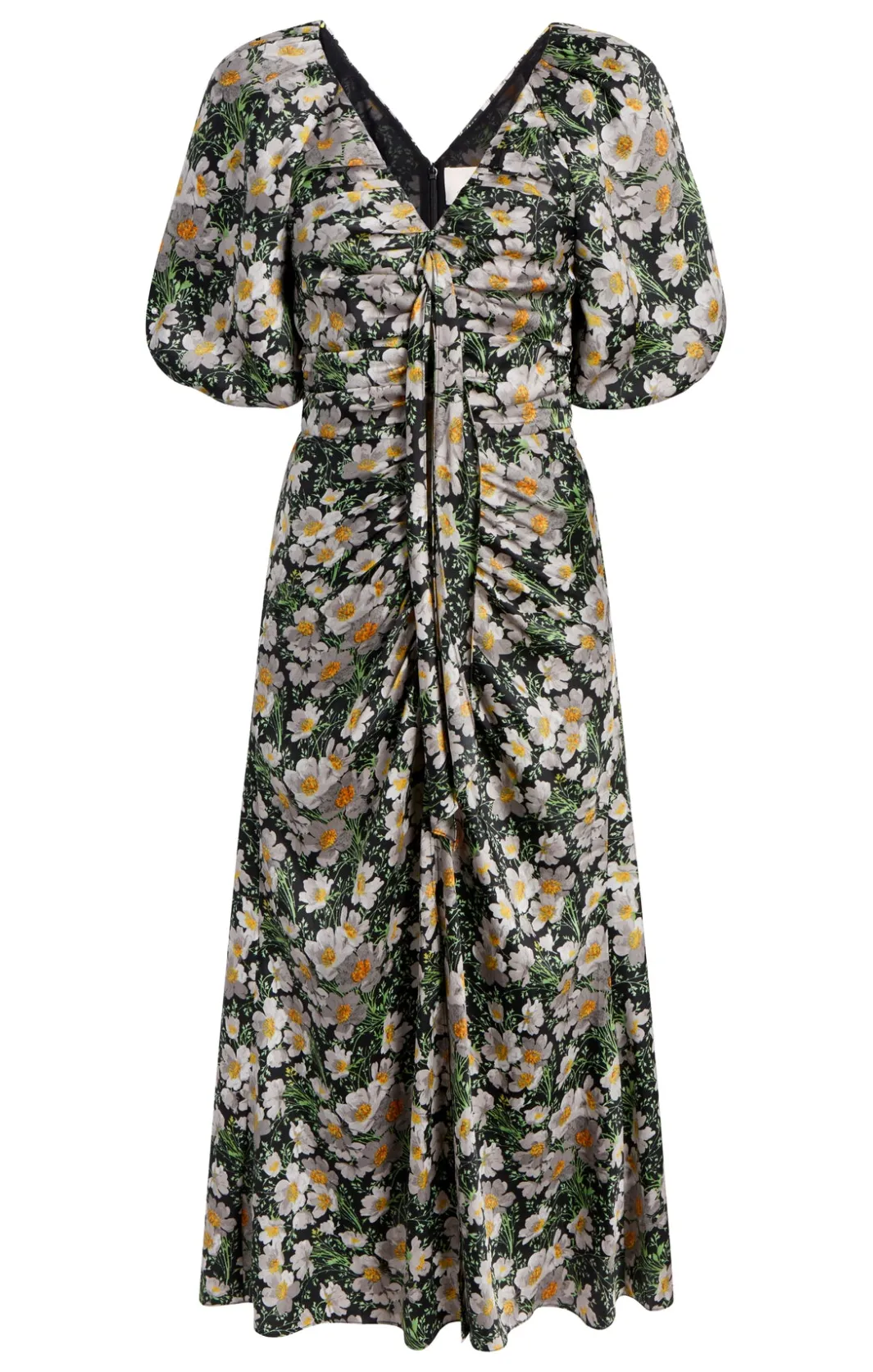 Midi<Cinq à Sept Cosmo Flowers Brenton Dress Black/LondonFog