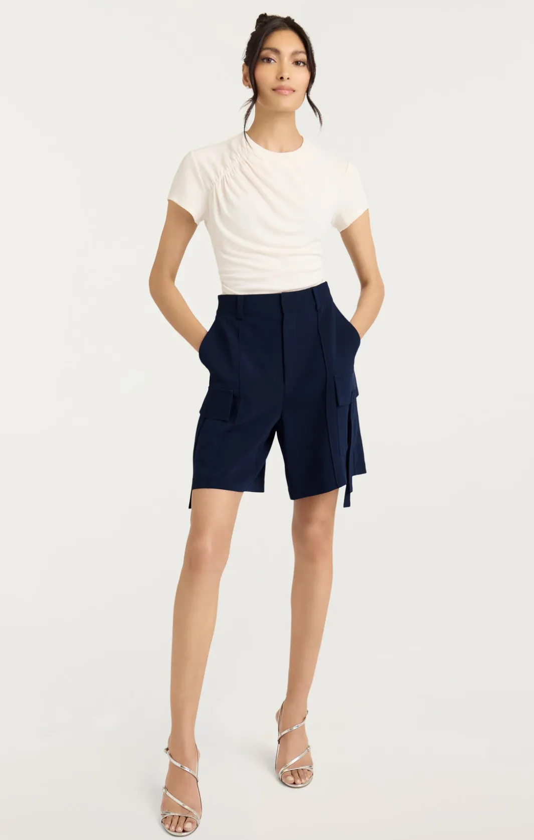 Shorts<Cinq à Sept Crepe Odilia Short Navy