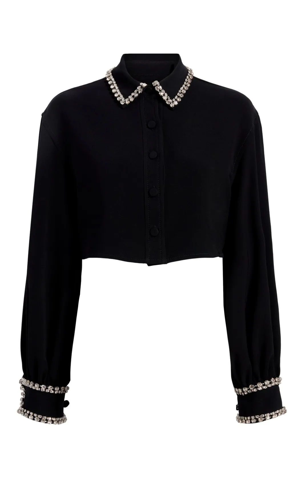 Long Sleeve Tops<Cinq à Sept Cropped Juneve Top Black