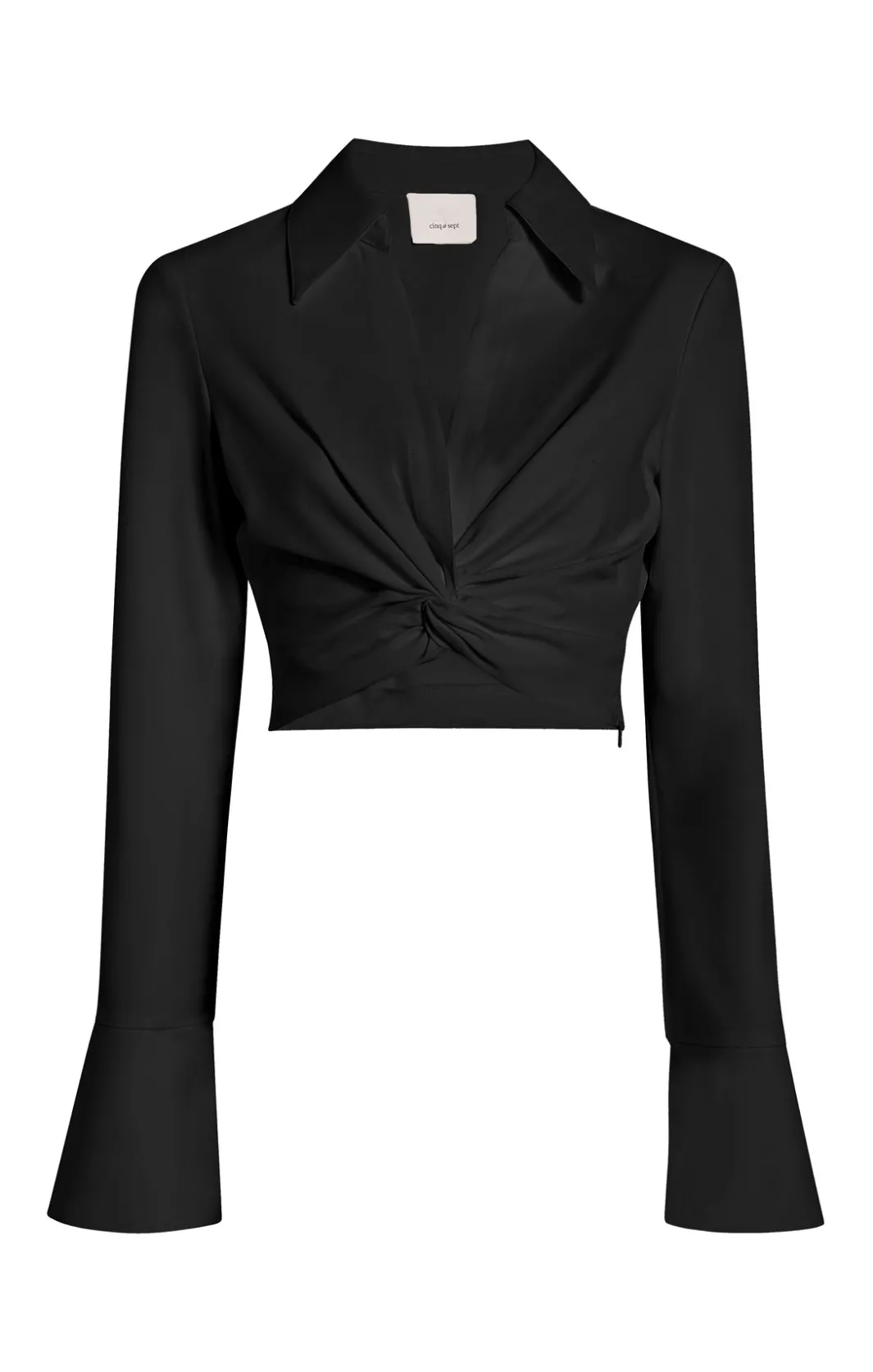 Long Sleeve Tops<Cinq à Sept Cropped Mckenna Top Black