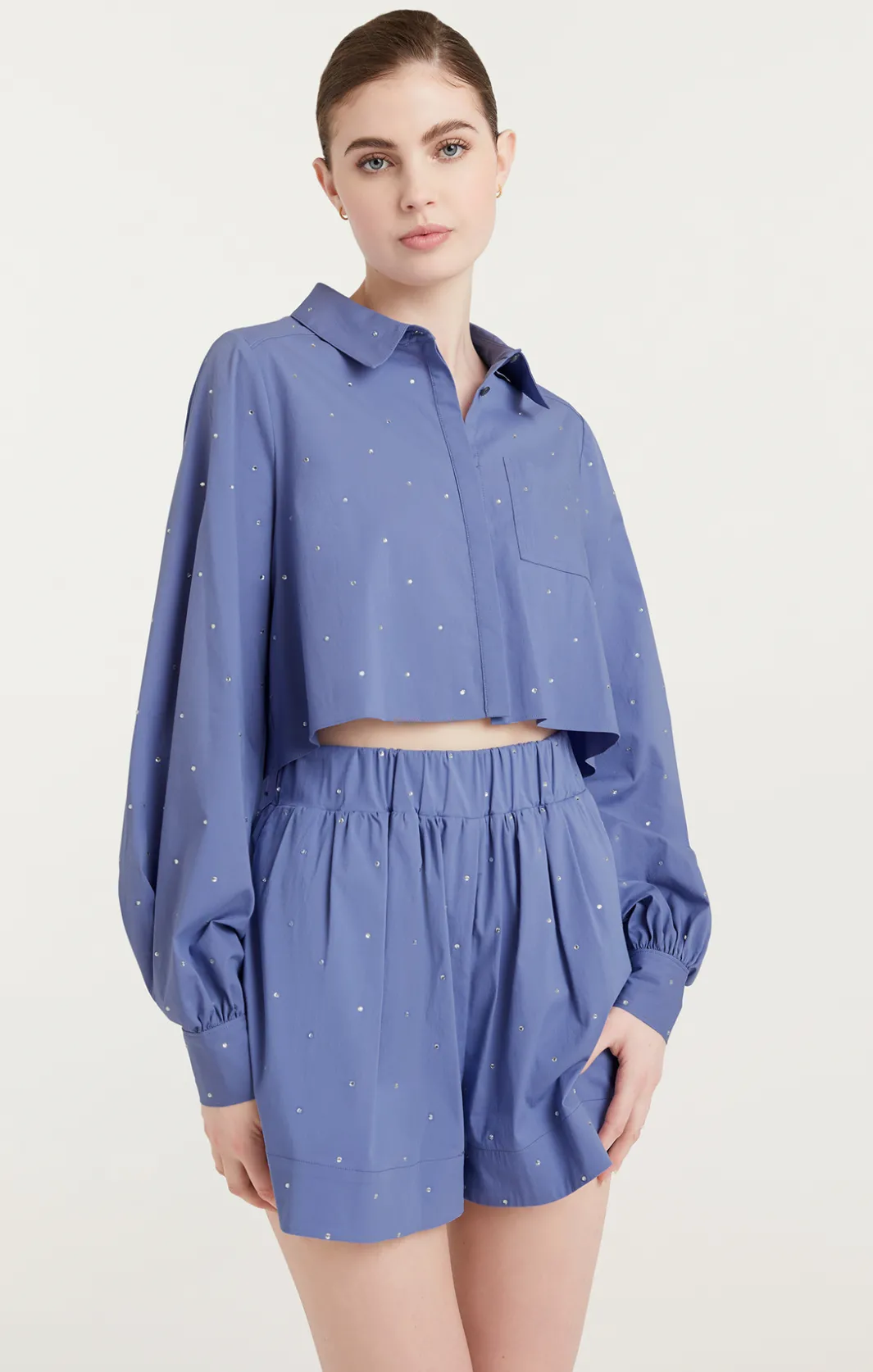 Long Sleeve Tops<Cinq à Sept Cropped Selina Top SoftPeri