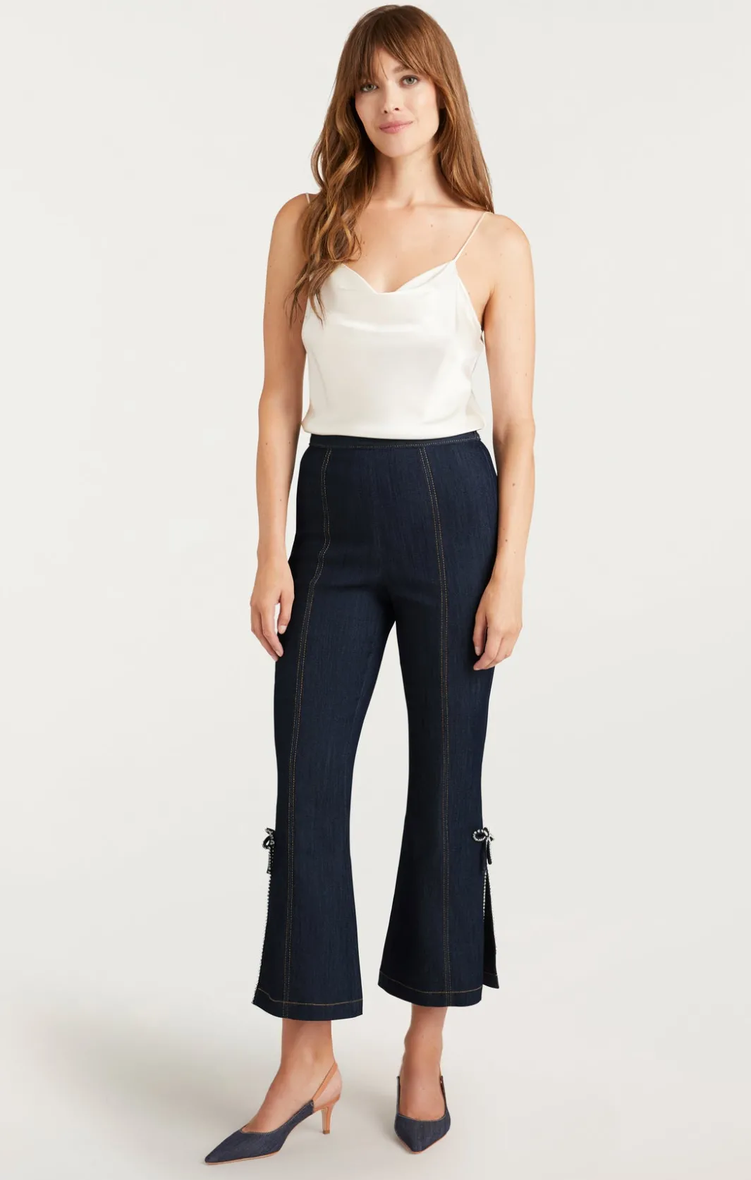 Pants<Cinq à Sept Crystal Bow Ayleen Pant Indigo