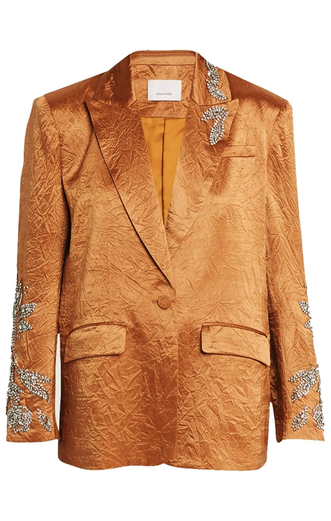 Jackets<Cinq à Sept Crystal Floral Embellished Cheyenne Blazer Pecan