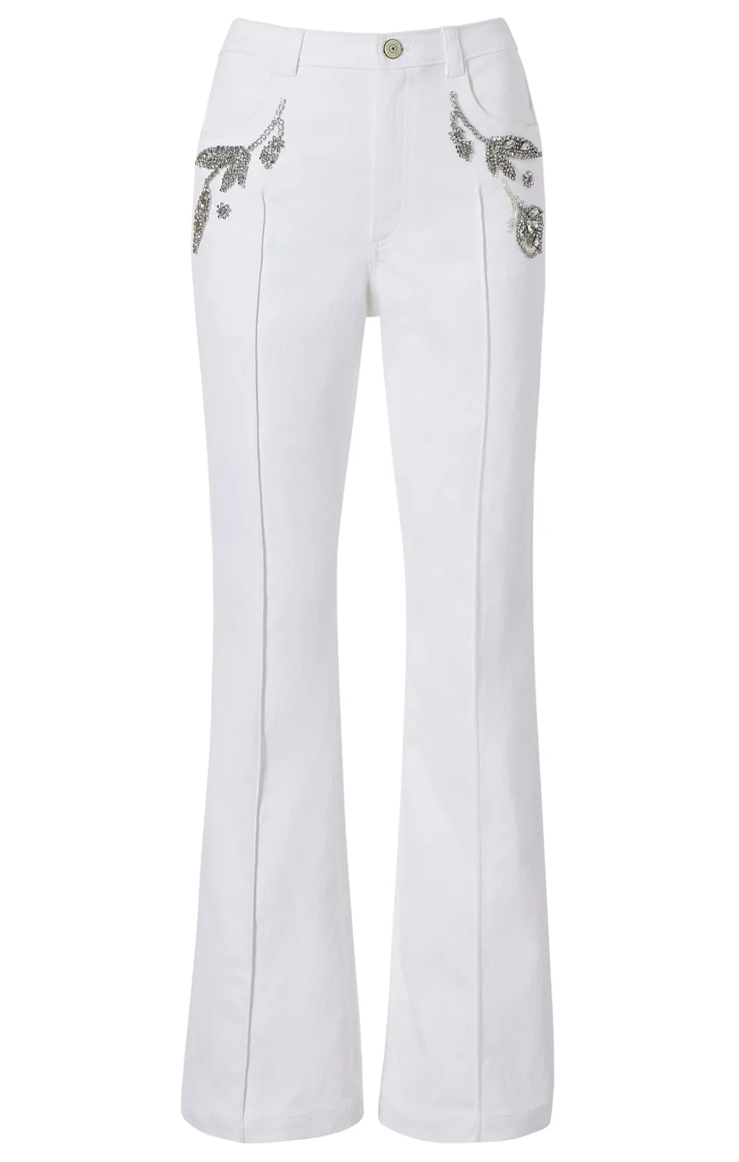 Pants | Denim<Cinq à Sept Crystal Floral Haylie Pant White