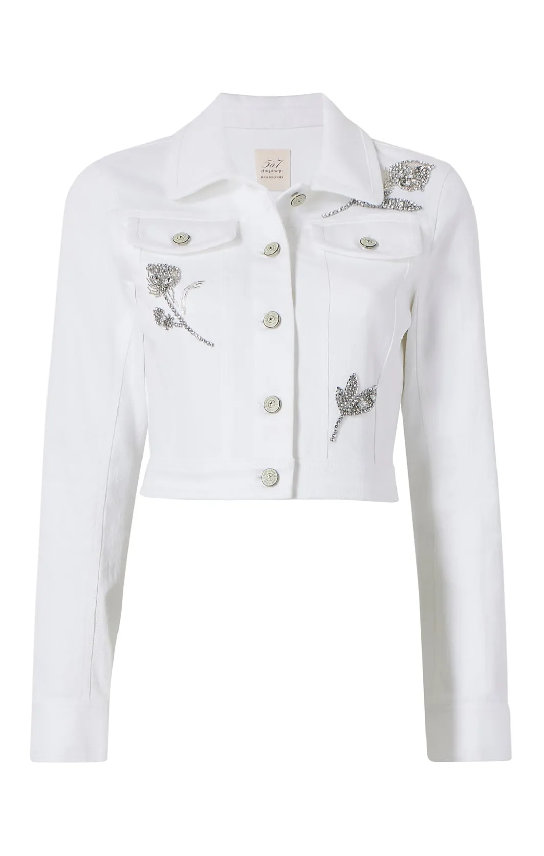 Jackets | Denim<Cinq à Sept Crystal Floral Regina Jacket White