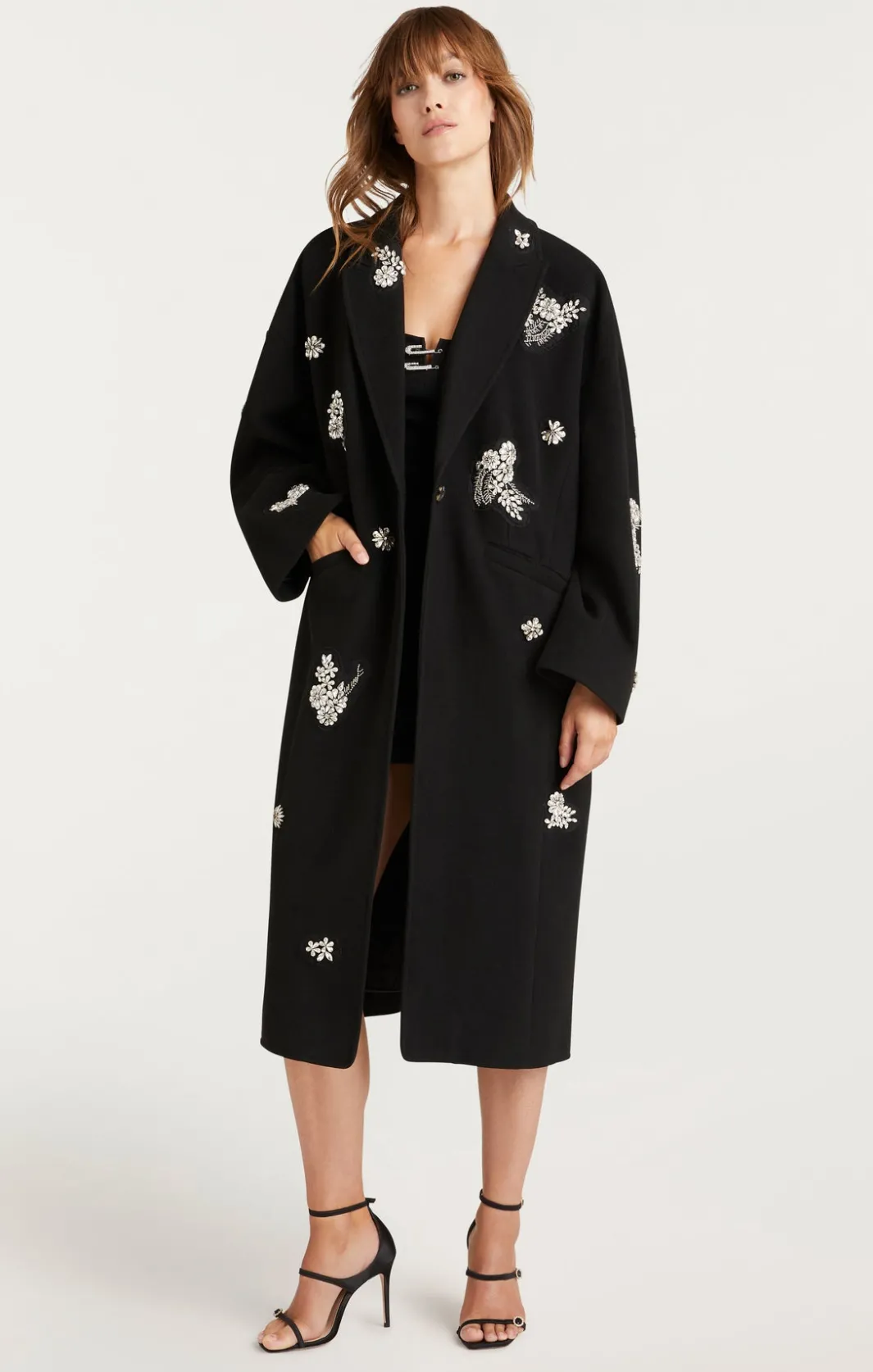 Outerwear<Cinq à Sept Crystal Ivy Gravis Coat Black