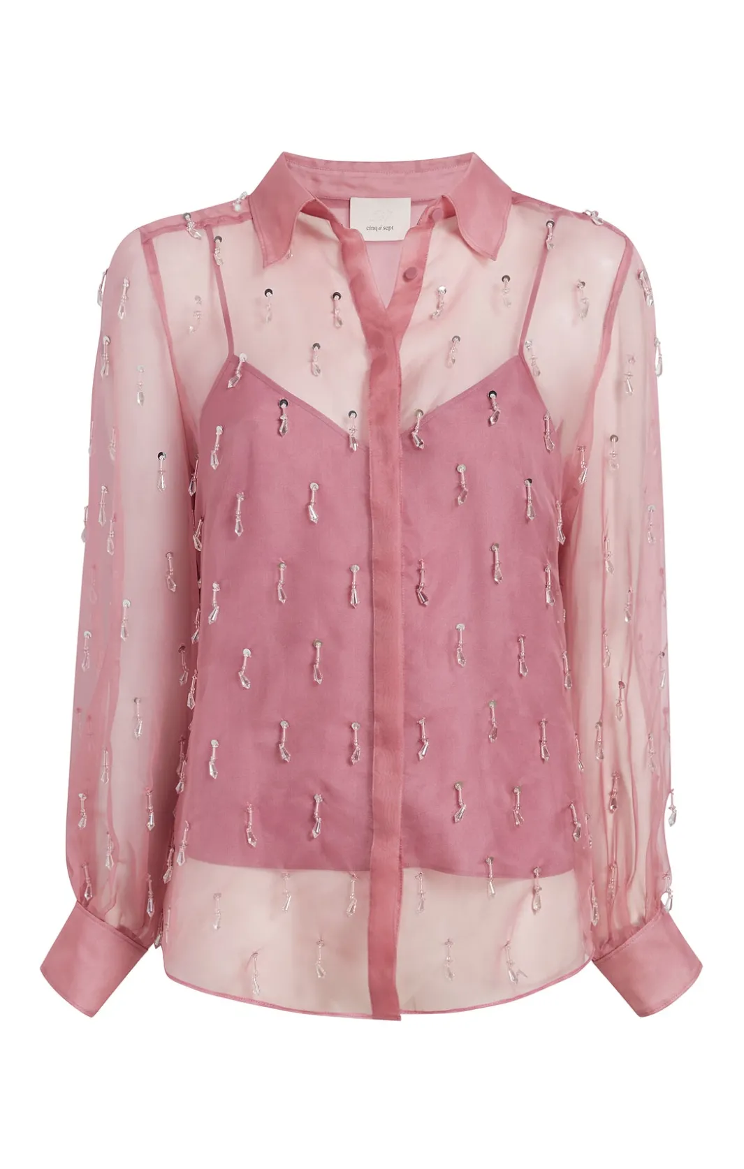 Long Sleeve Tops<Cinq à Sept Crystal Teardrop Kandice Top FadedViolet
