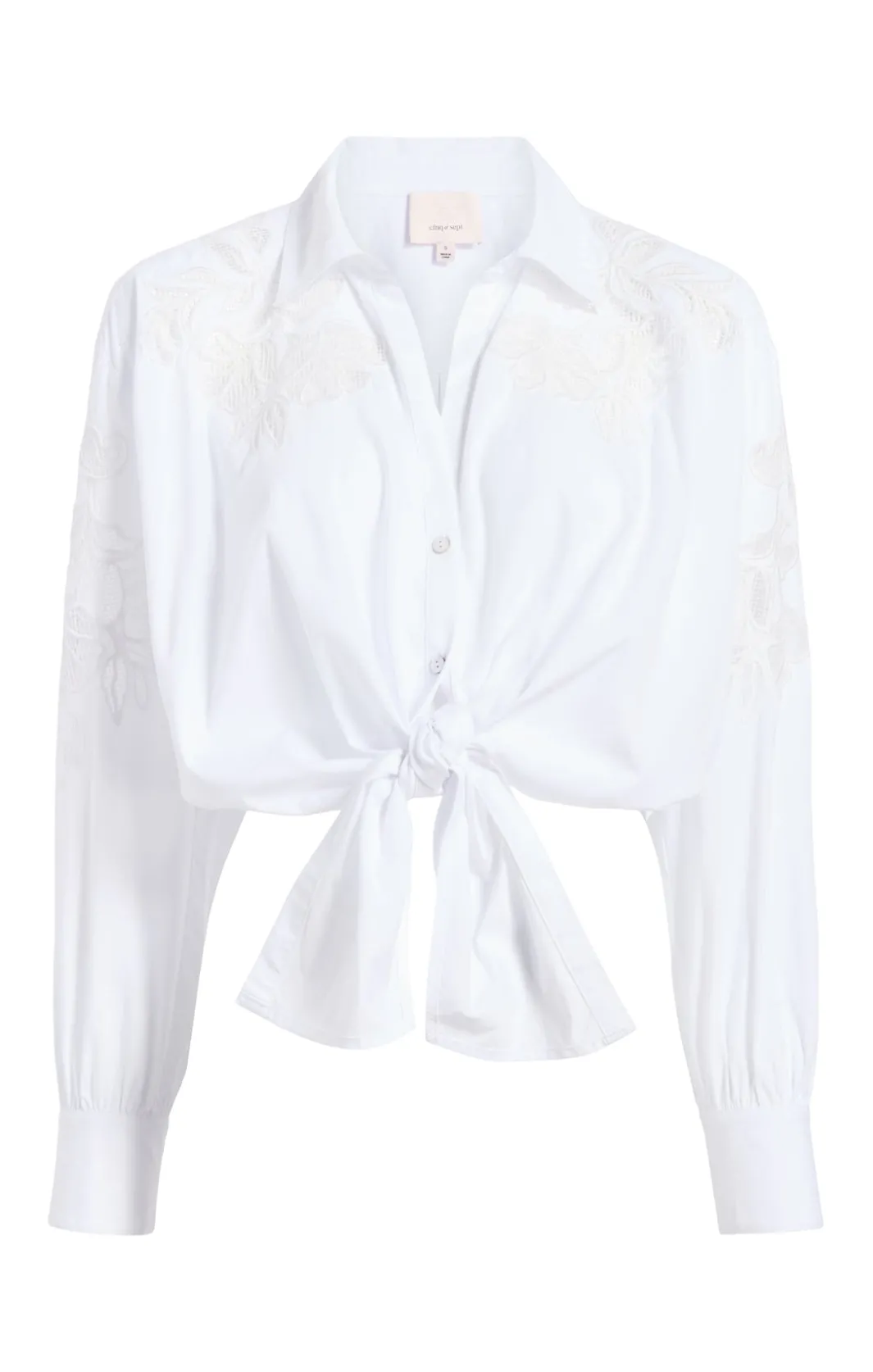Long Sleeve Tops<Cinq à Sept Cutout Embellished Marianna Top White