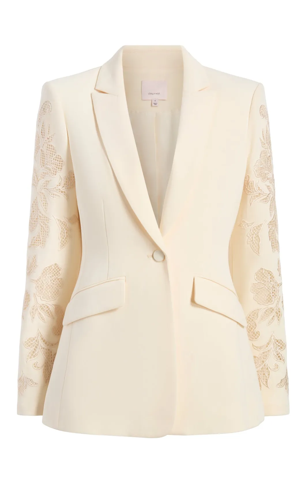 Blazers<Cinq à Sept Cutout Paisley Embellished Cheyenne Blazer Gardenia
