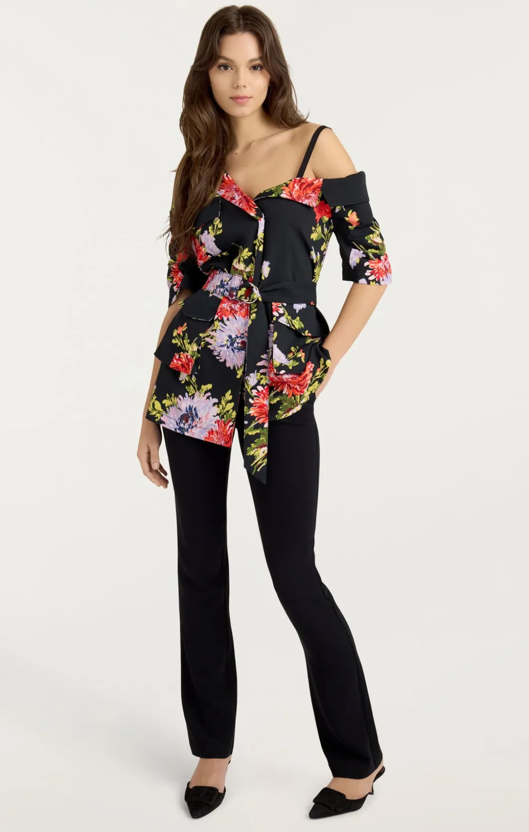 Jackets<Cinq à Sept Dark Chrysanthemum Katie Jacket BlackMulti