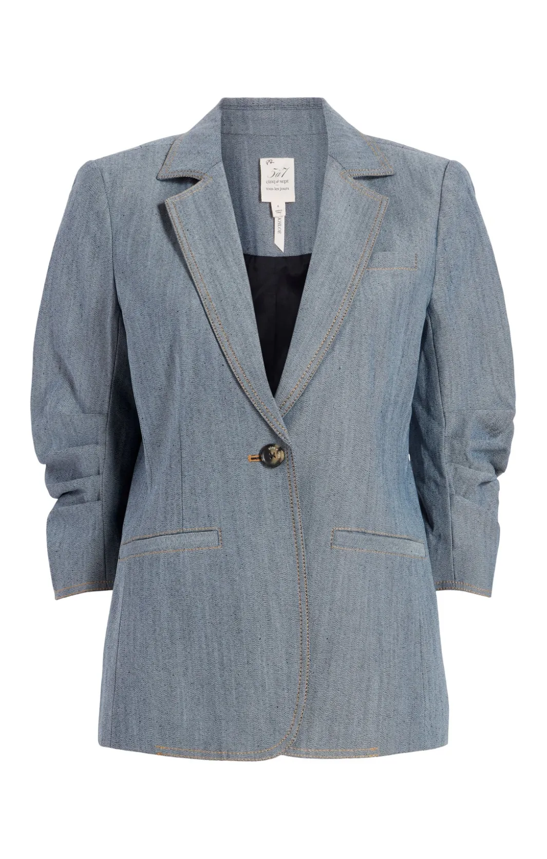 Blazers | Jackets<Cinq à Sept Denim Khloe Blazer LightIndigo