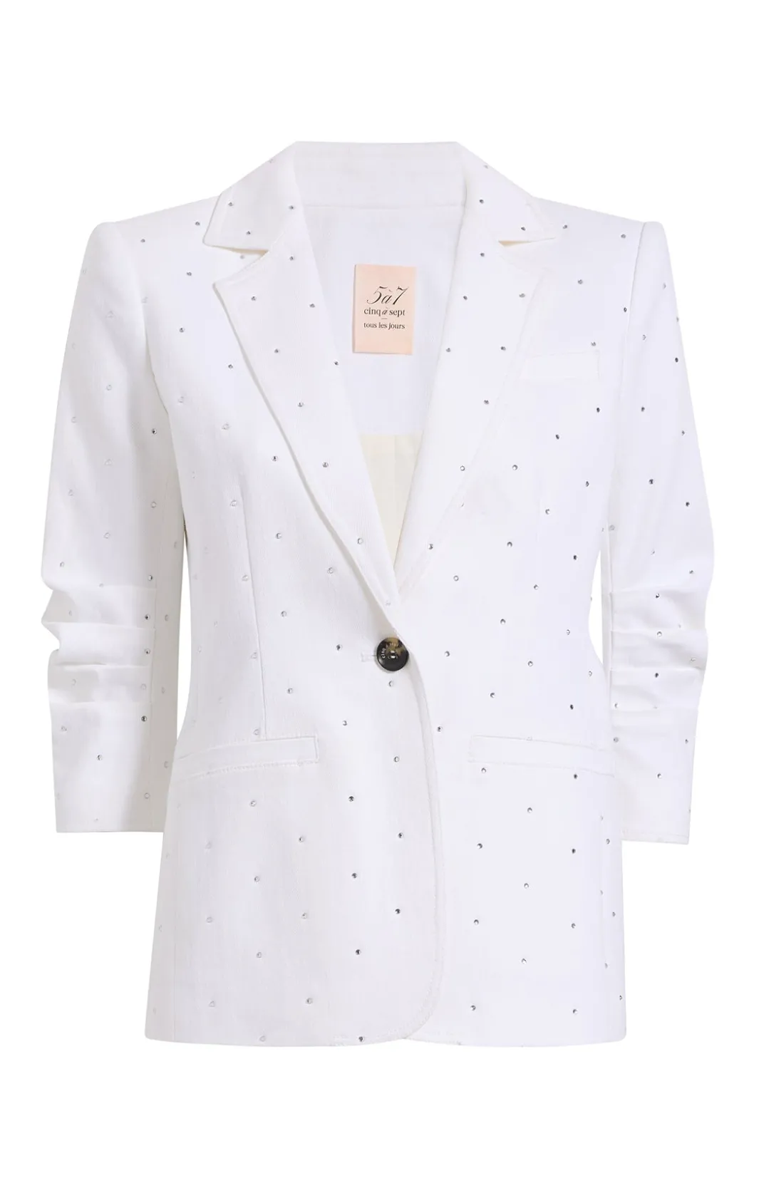 Jackets | Denim<Cinq à Sept Ditsy Rhinestone Khloe Blazer White