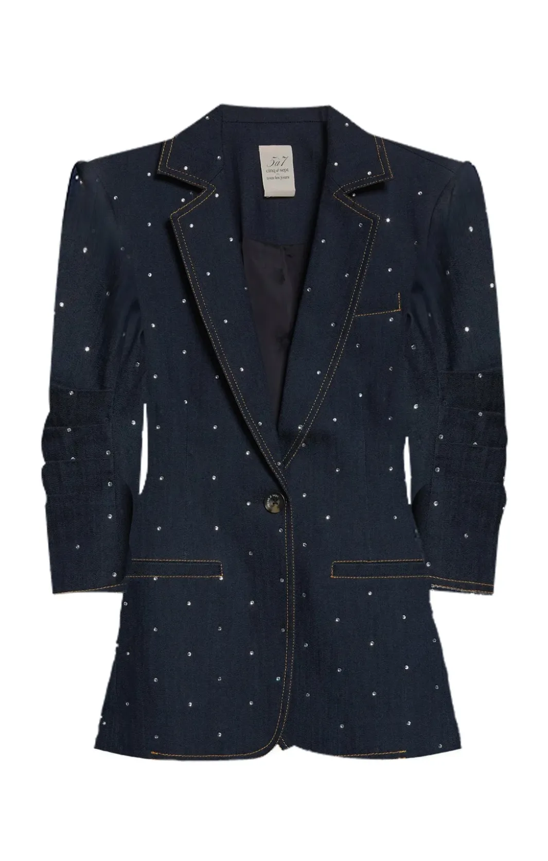 Jackets | Denim<Cinq à Sept Ditsy Rhinestone Khloe Blazer Indigo