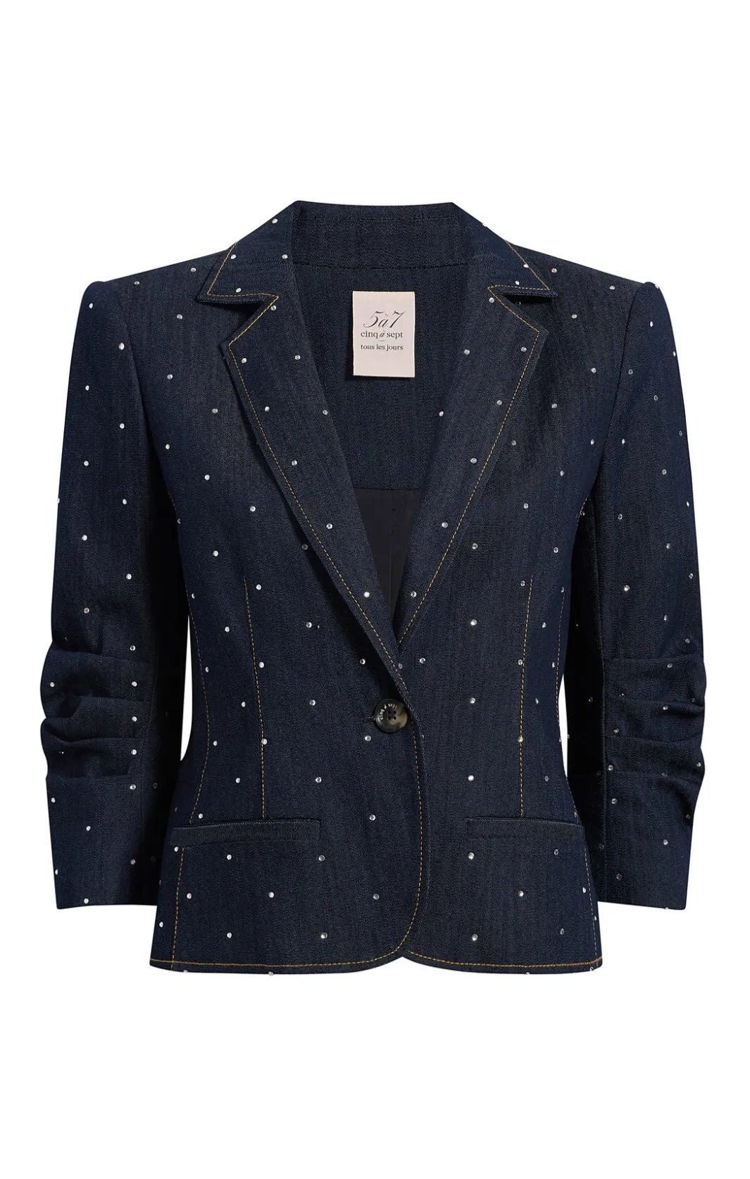Jackets | Denim<Cinq à Sept Ditsy Rhinestone Le Petit Khloe Blazer Indigo