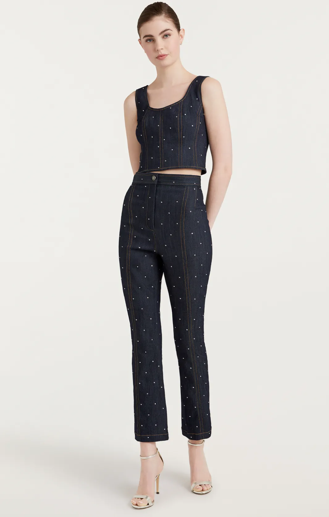 Tank Tops & Camisoles<Cinq à Sept Ditsy Rhinestone Ora Bustier Indigo