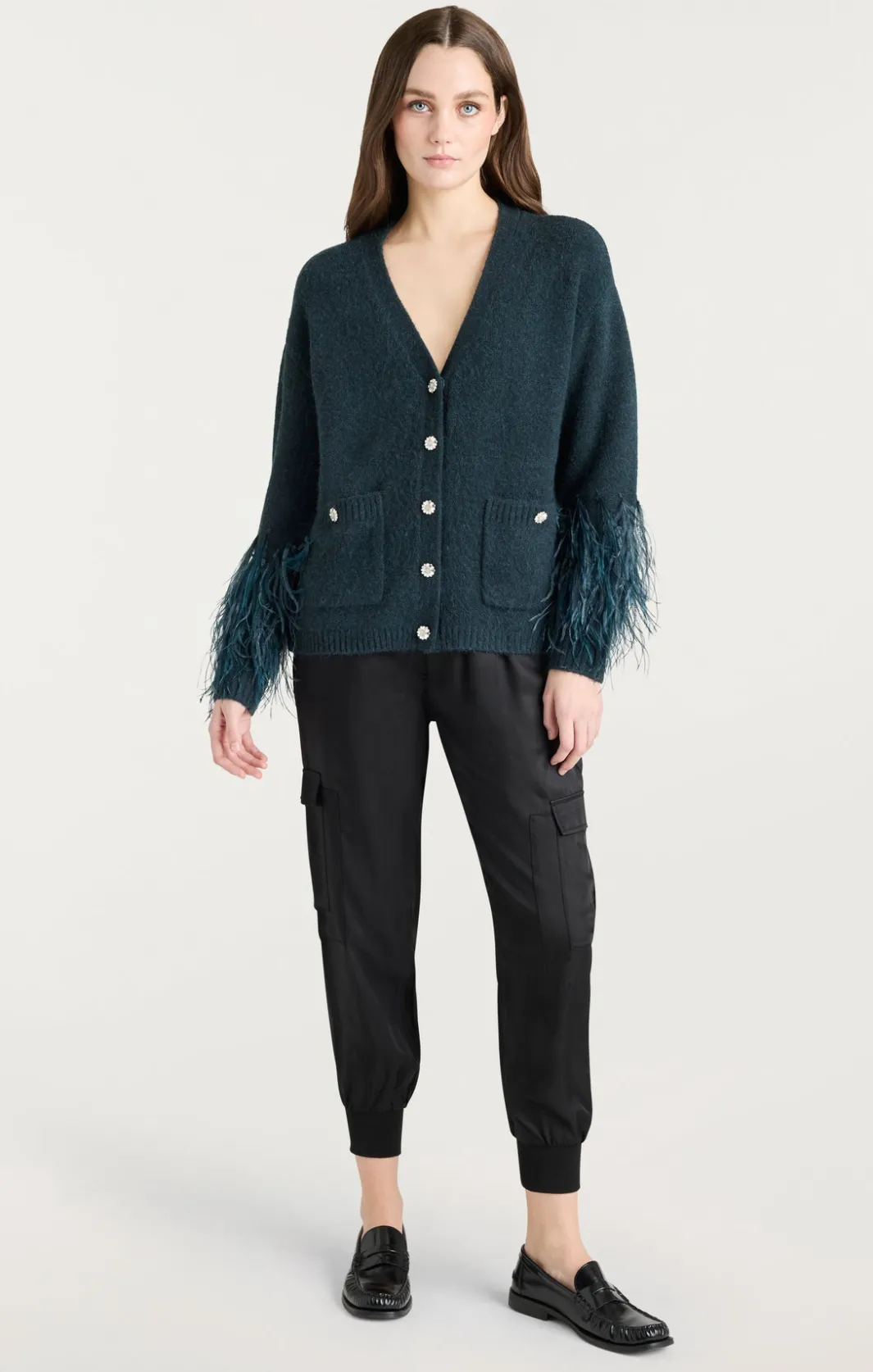 Sweaters & Knits | Sweaters & Knits<Cinq à Sept Dreama Marnie Cardigan GreenOnyxMulti